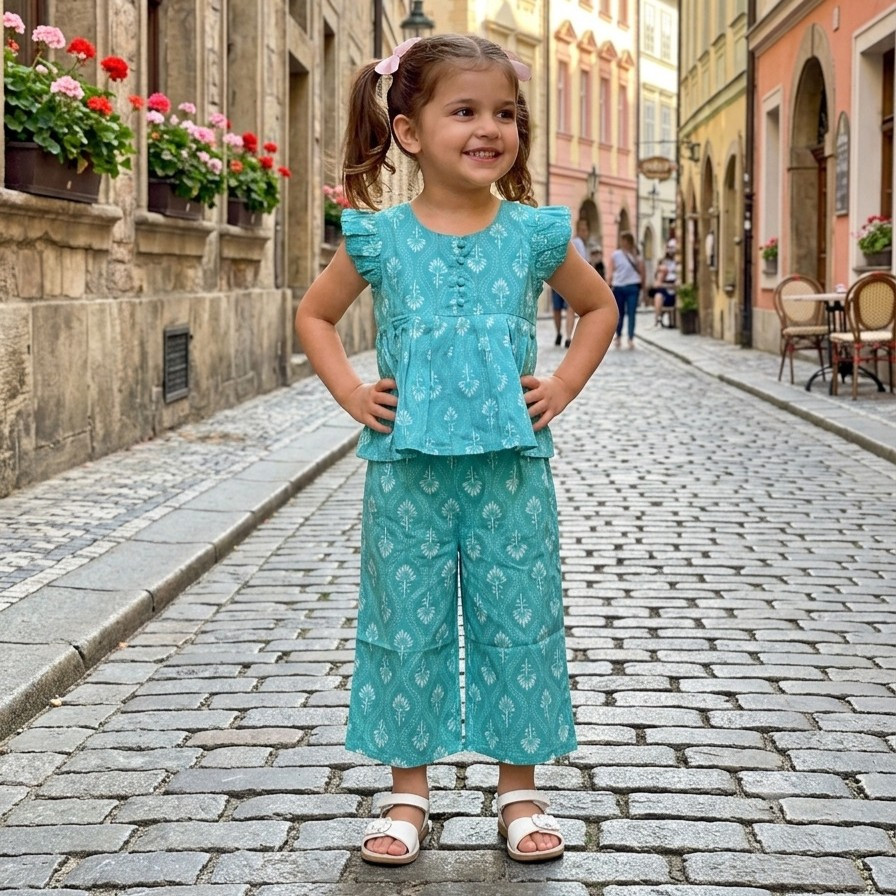 Sea Green Peplum Pallazo Set