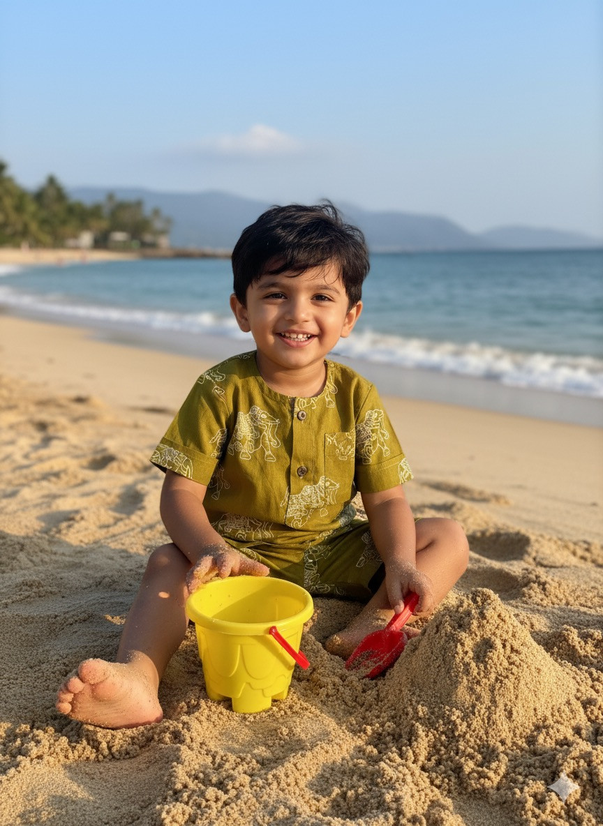 Mustard Elephant Print Summer Set