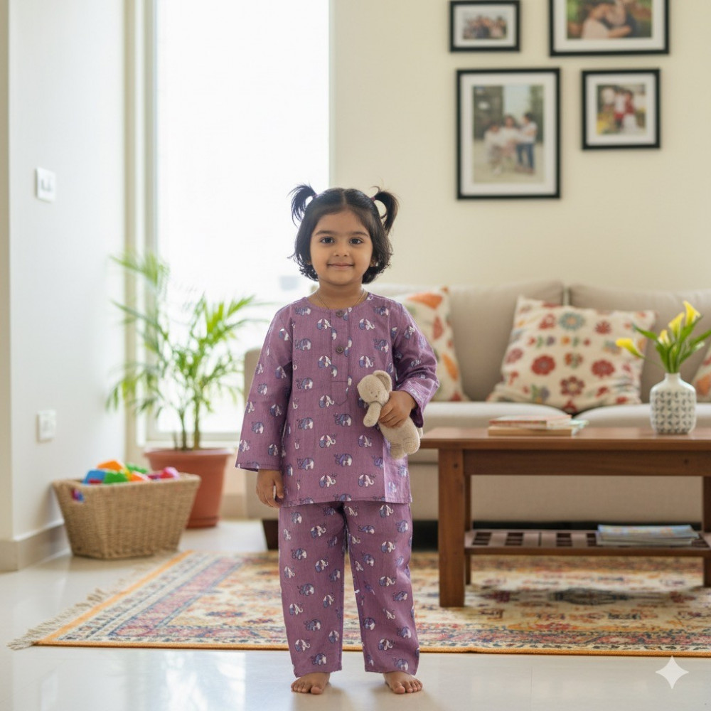 Image of Purple ELLIE Print Night Dress