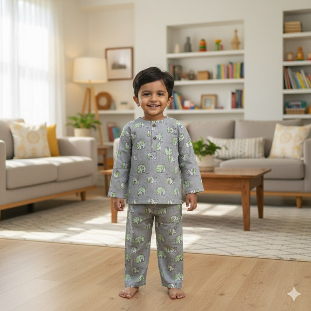 Image of Olive Green Ellie Print Night Dress