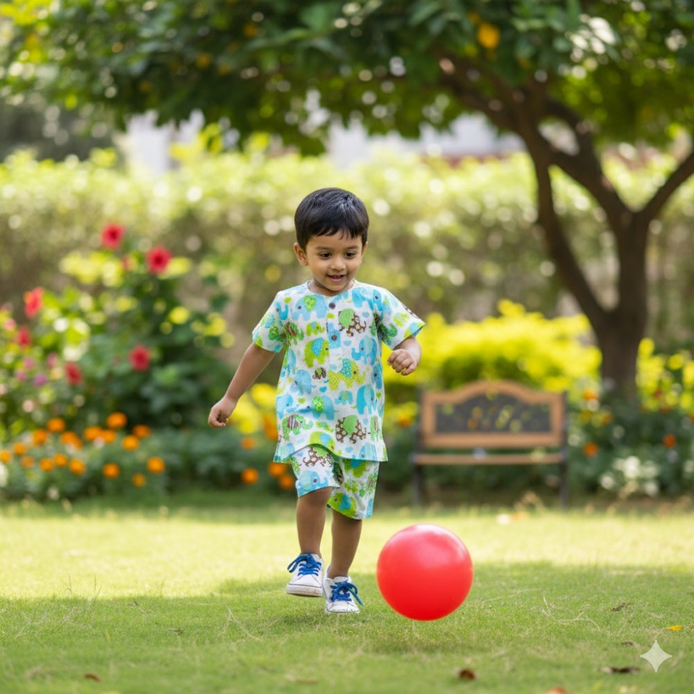Image of Multicolored Elephant Print Summer Set