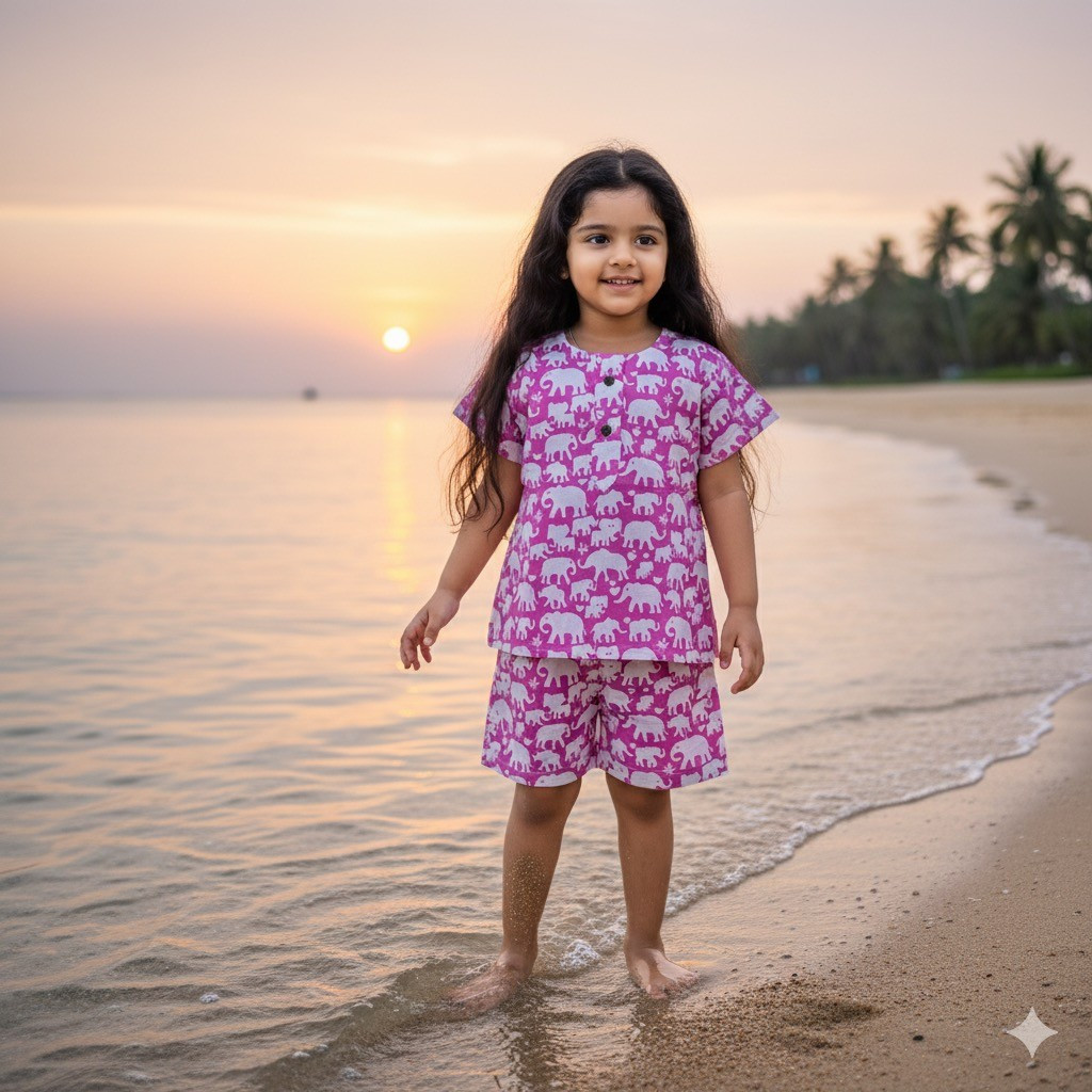 Purple Ellie Print Summer Set