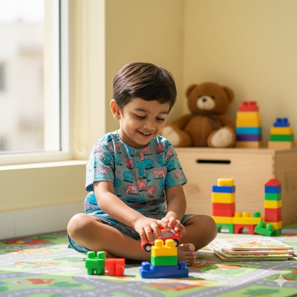 Blue Safari Print Summer Set