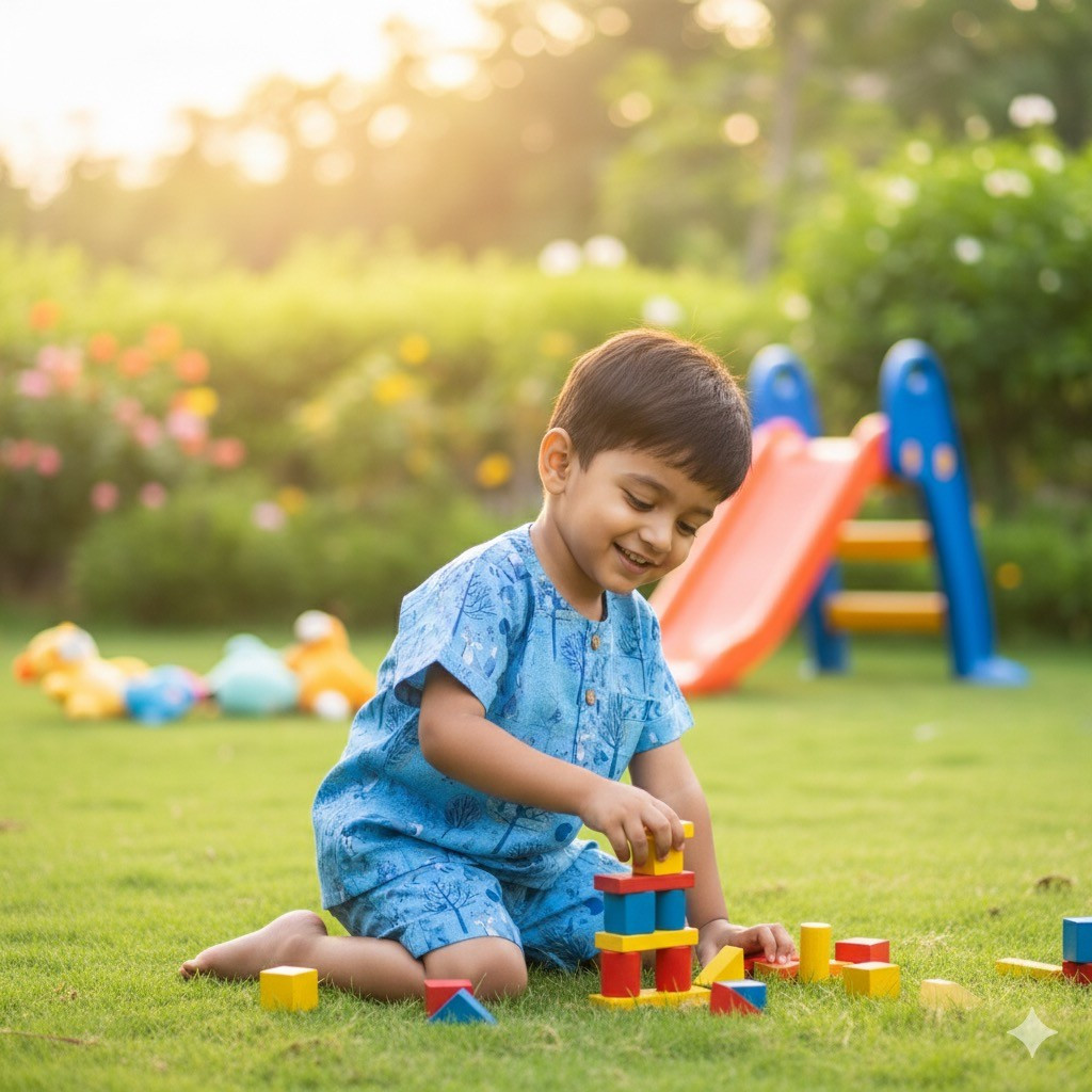 Blue Woodland Fox Print Summer Set