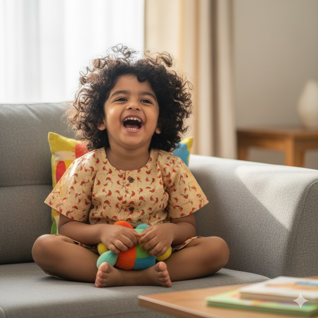 Beige Red Bird Print Summer Set