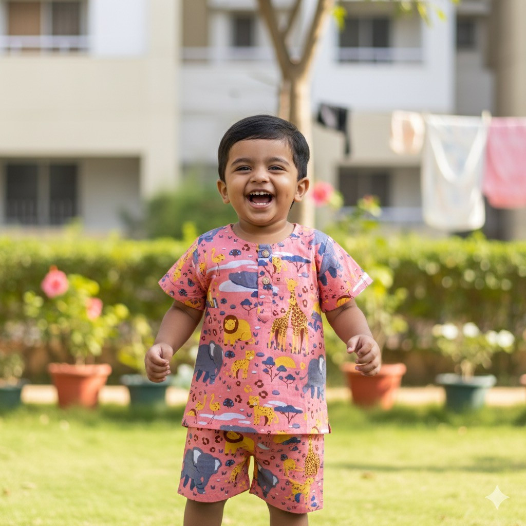 Peach Jungle Print Summer Set