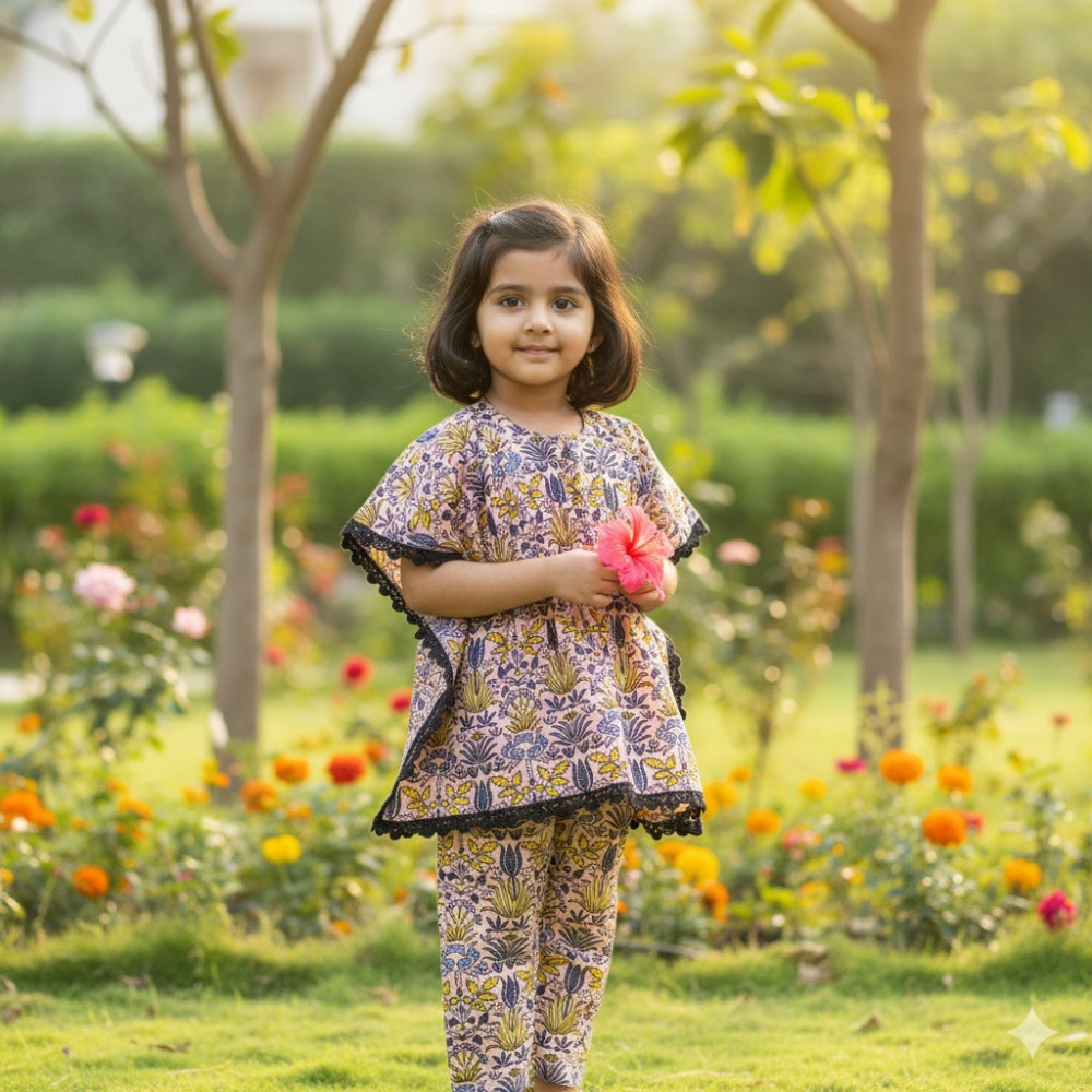 Image of Pastel Floral Kaftan Sets with Pants