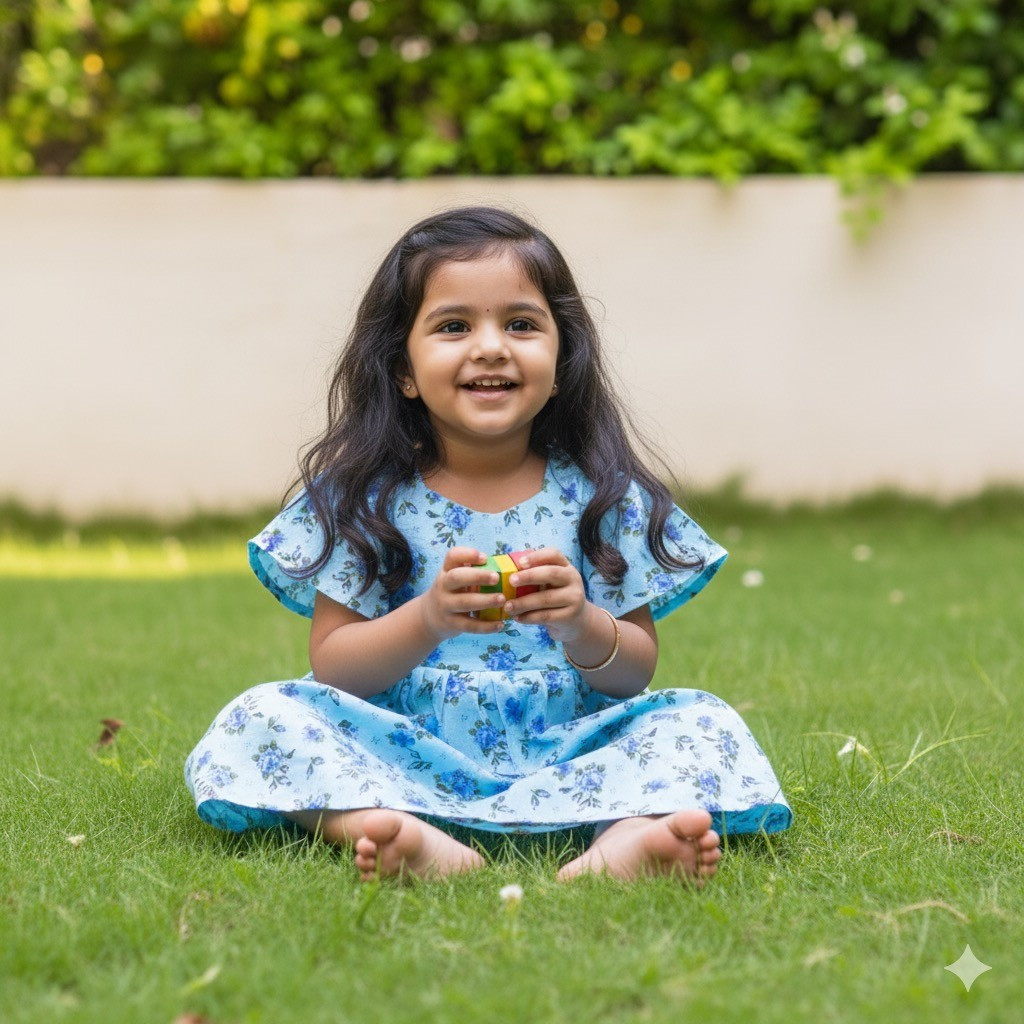 Light Blue Blossom Frock