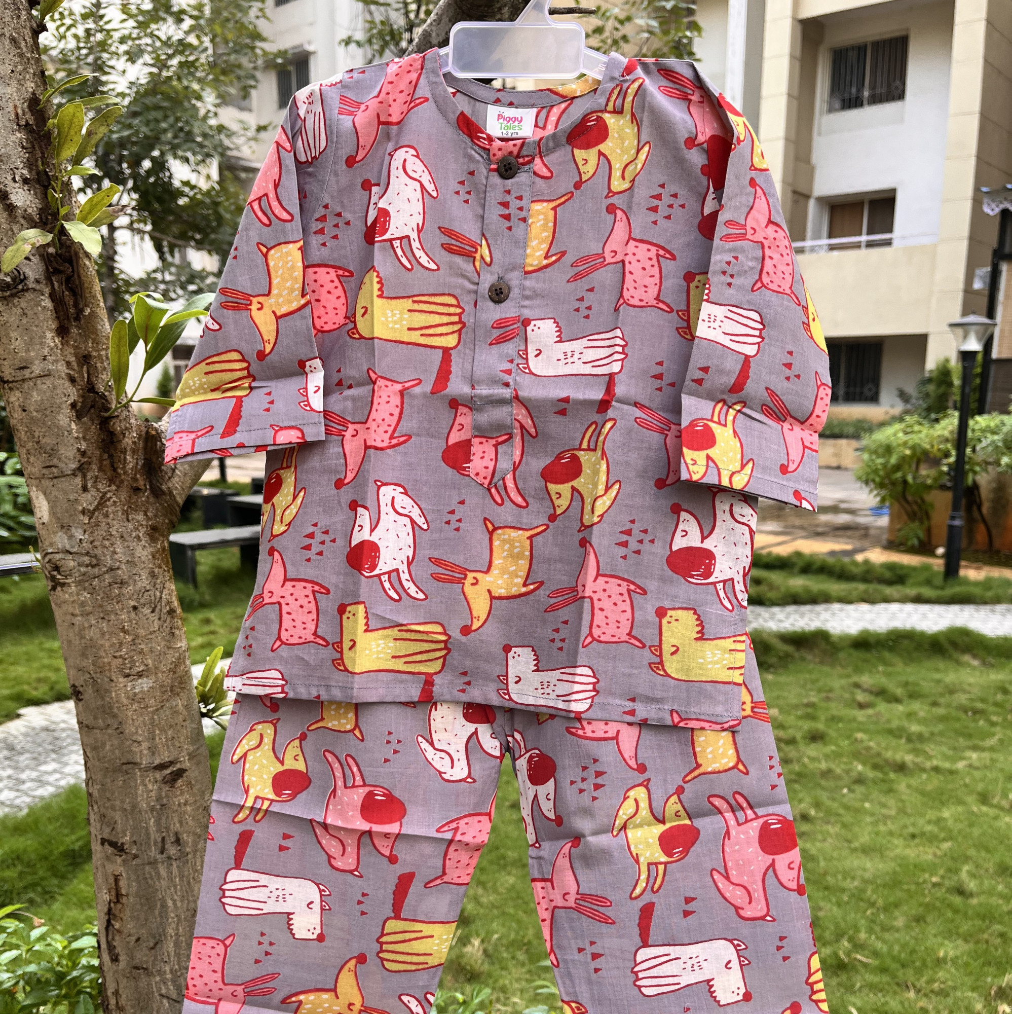 Dusty Lavender Dog Print Night Dress