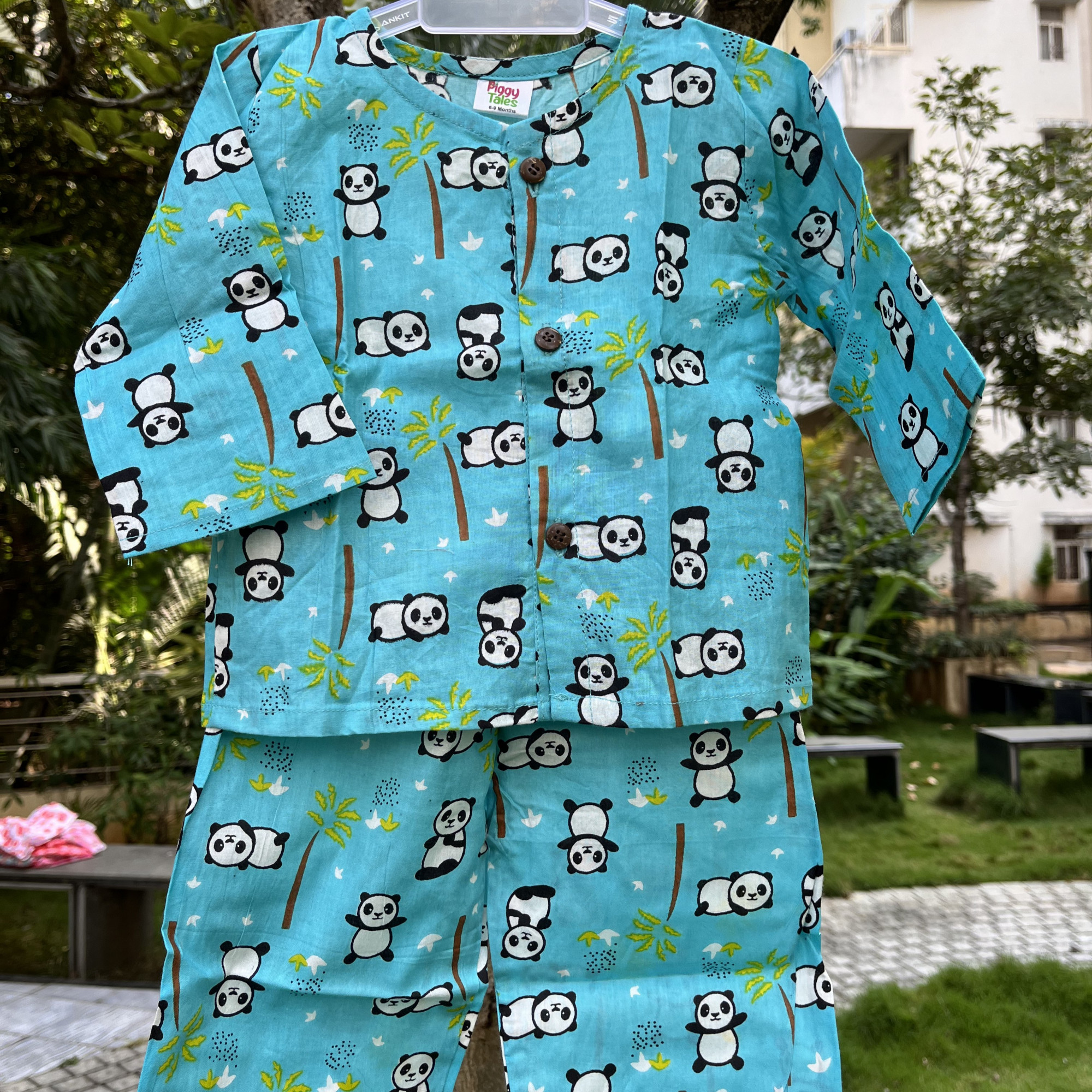 Aqua Panda Print Set
