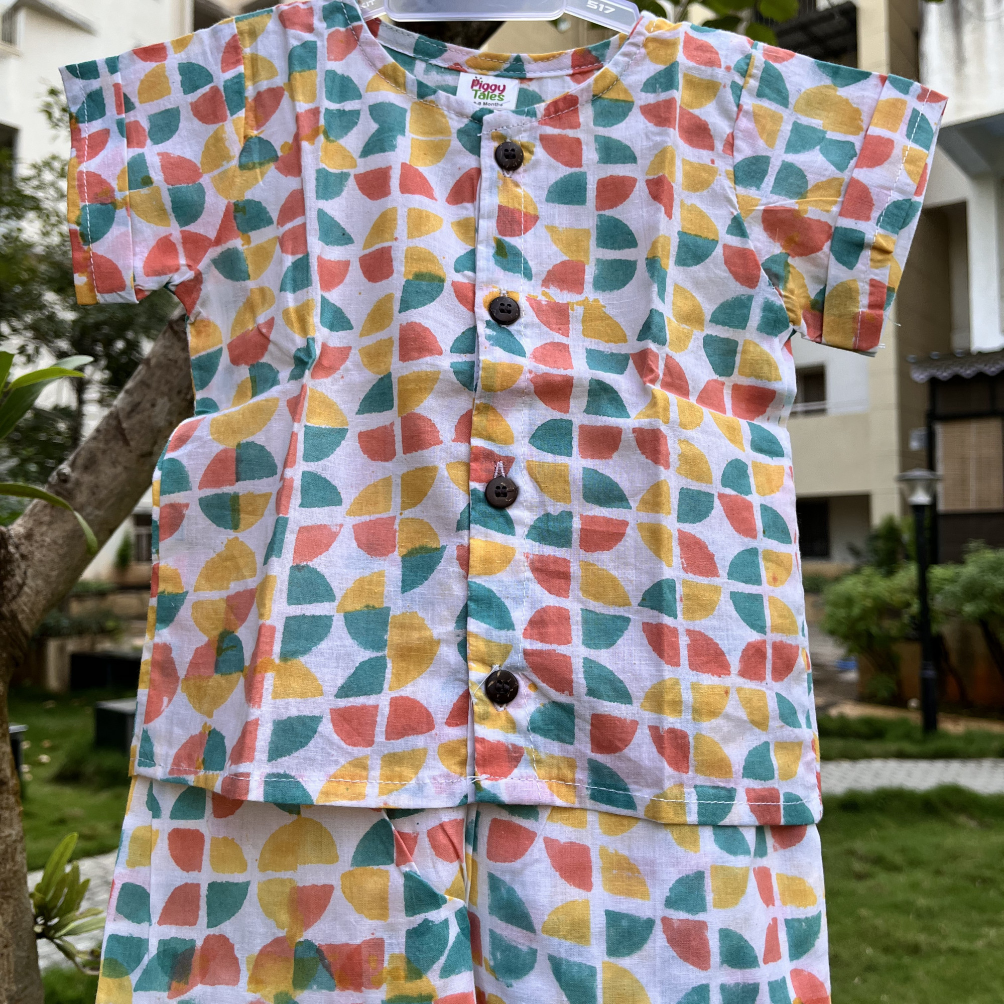 Pastel Abstract Cotton Suit
