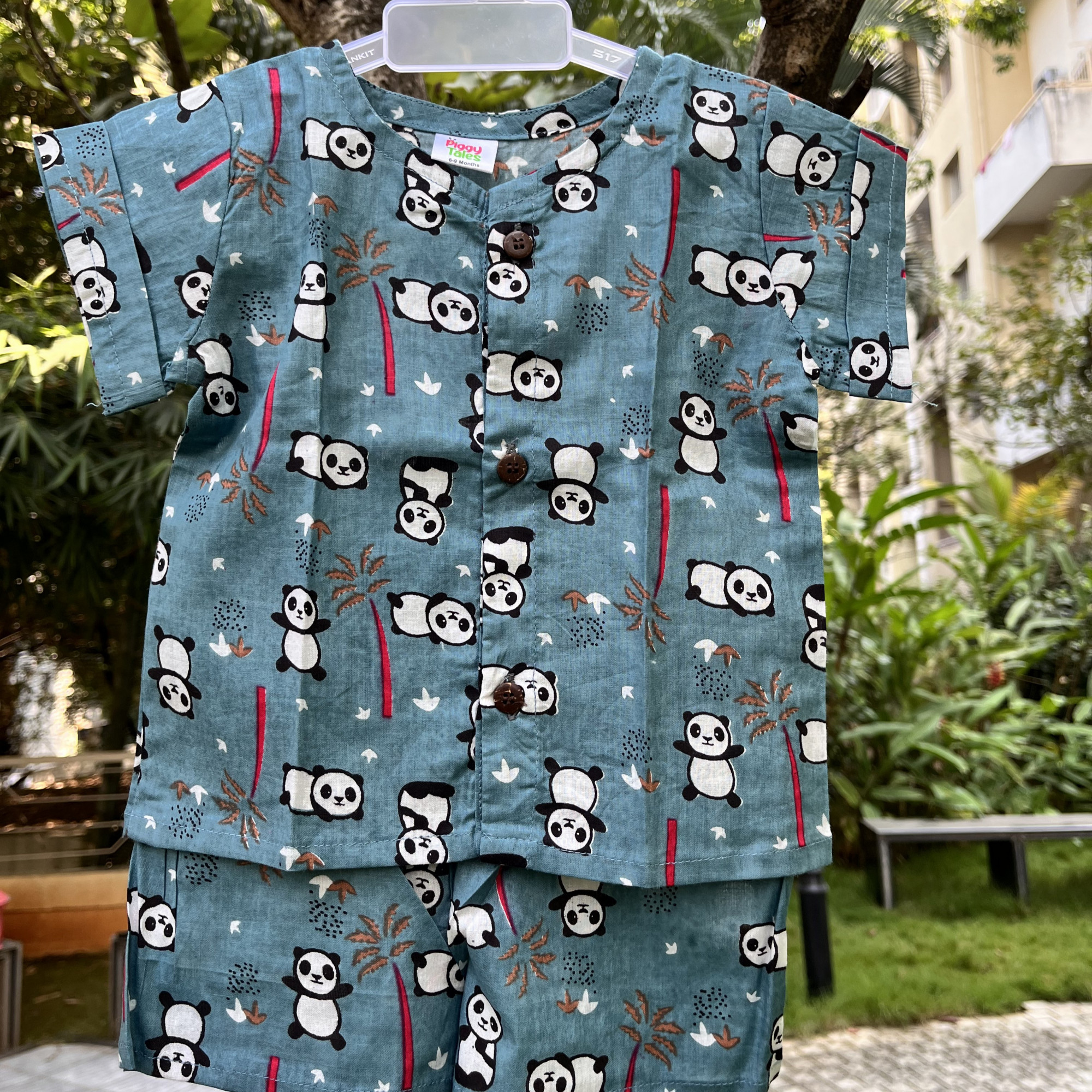 Grey Panda Print Set