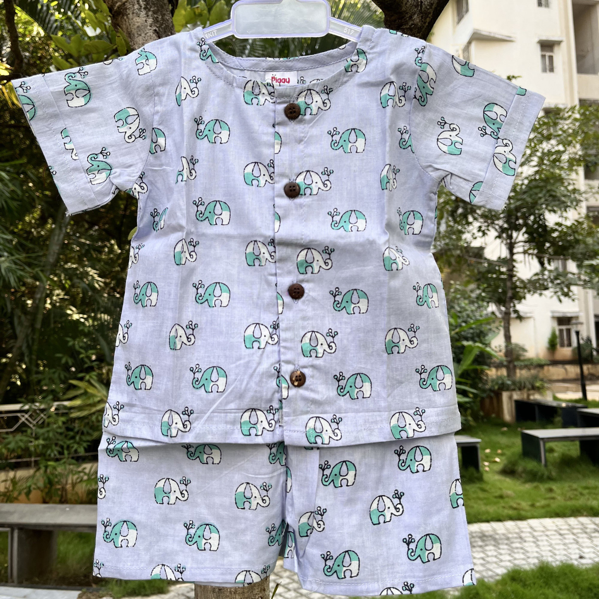 Light Lavender Elephant Print Set