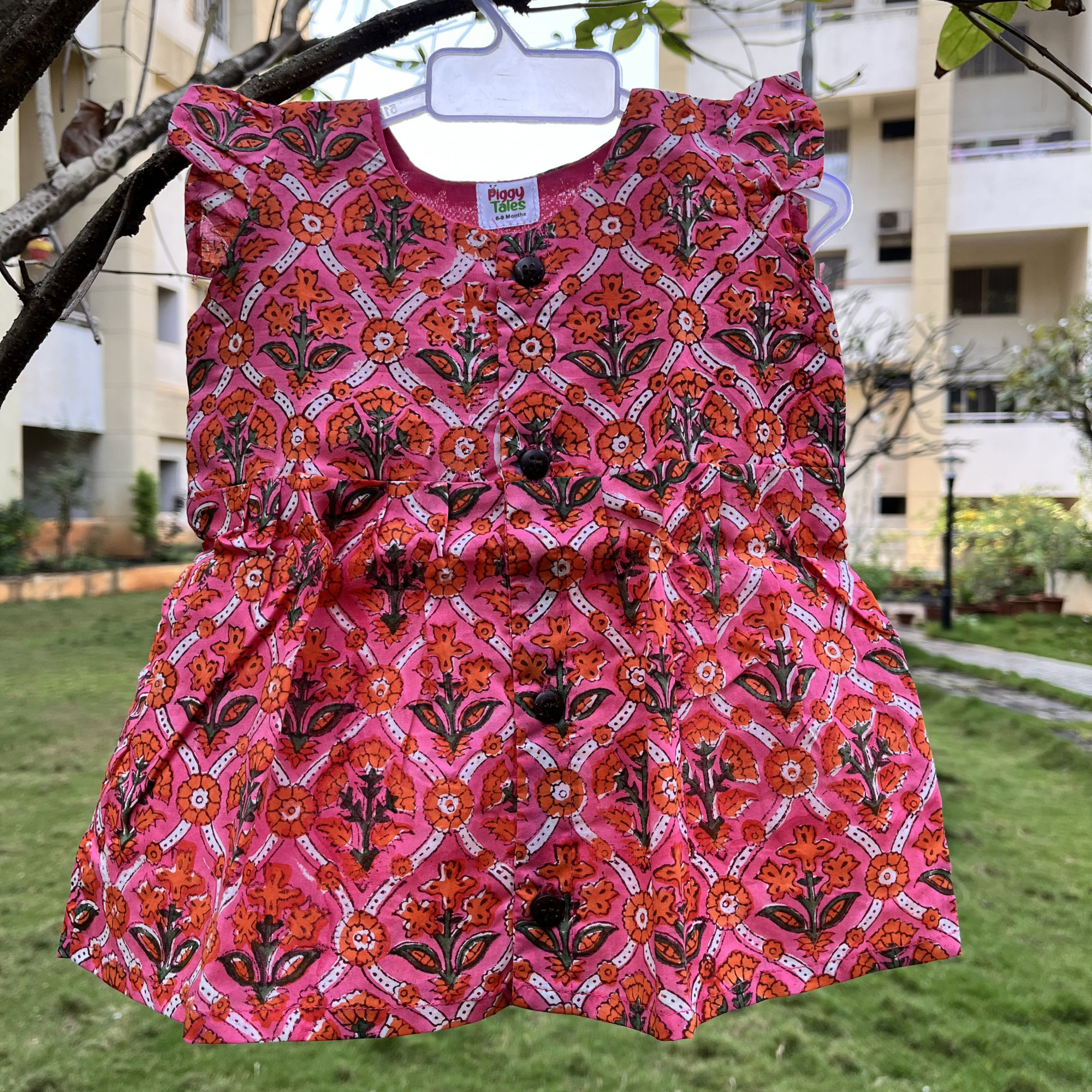 Peach Petal Bloom Baby Frock
