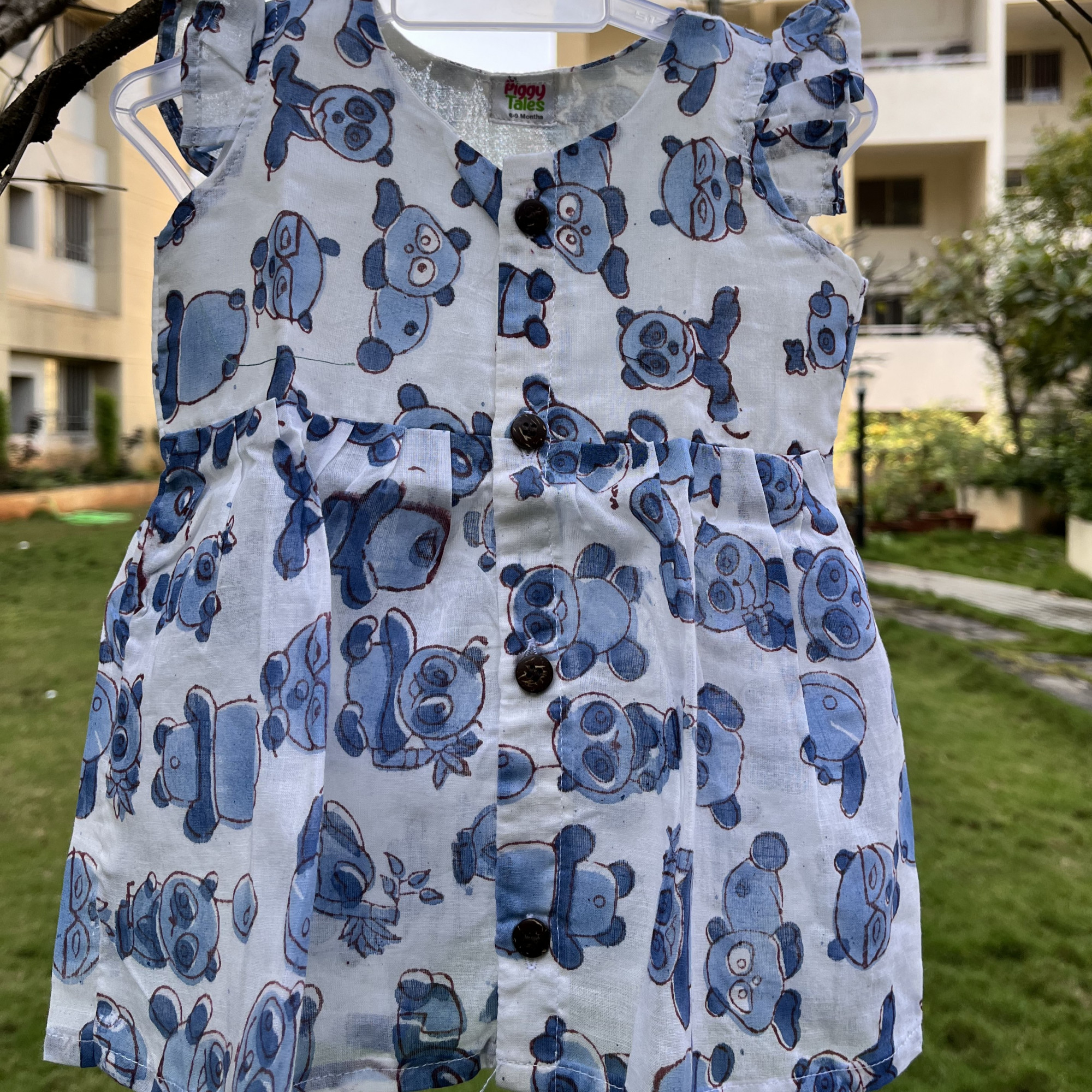 Blue Panda Print Dress