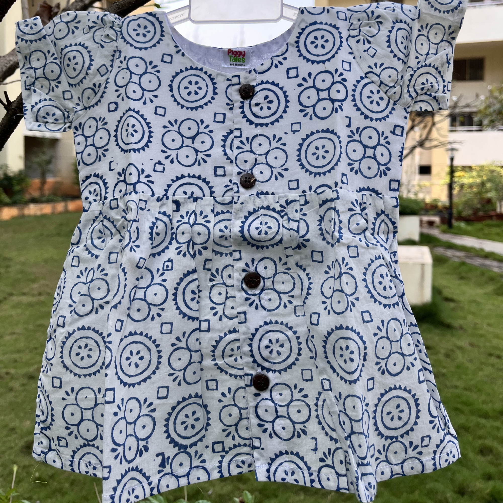 White Indigo Circle Frock