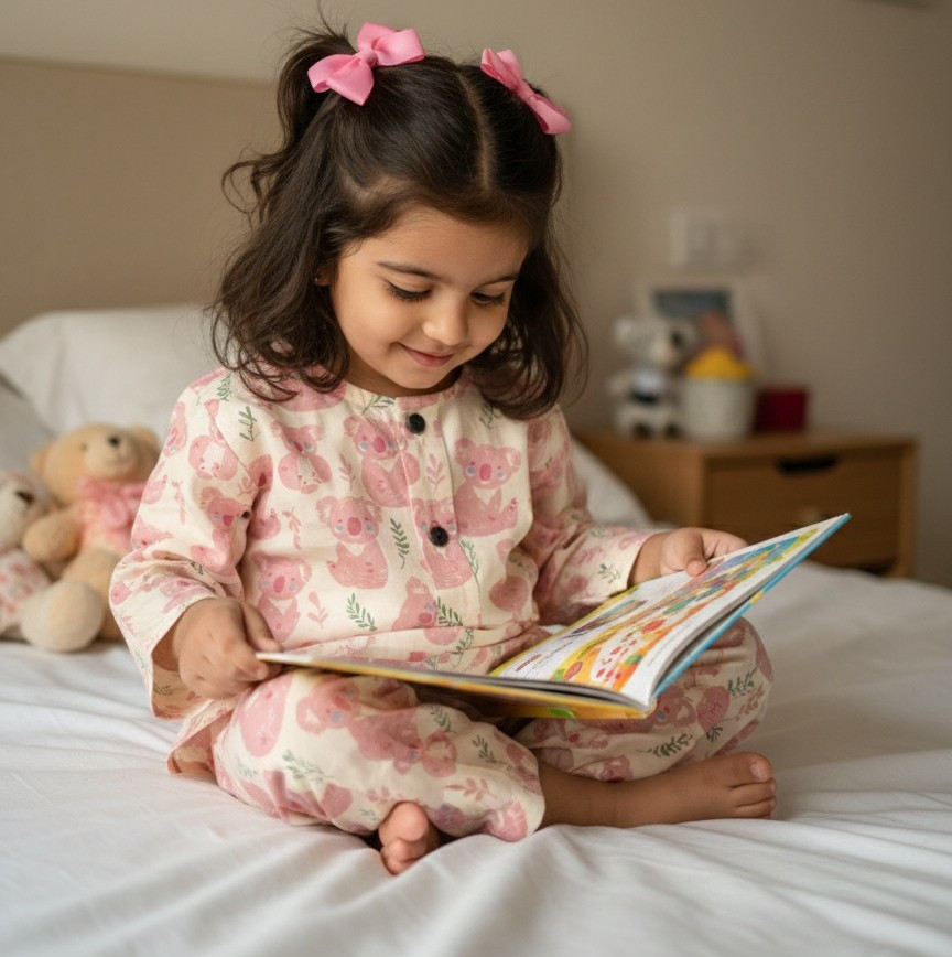 Cream and Pink Koala Night Dress