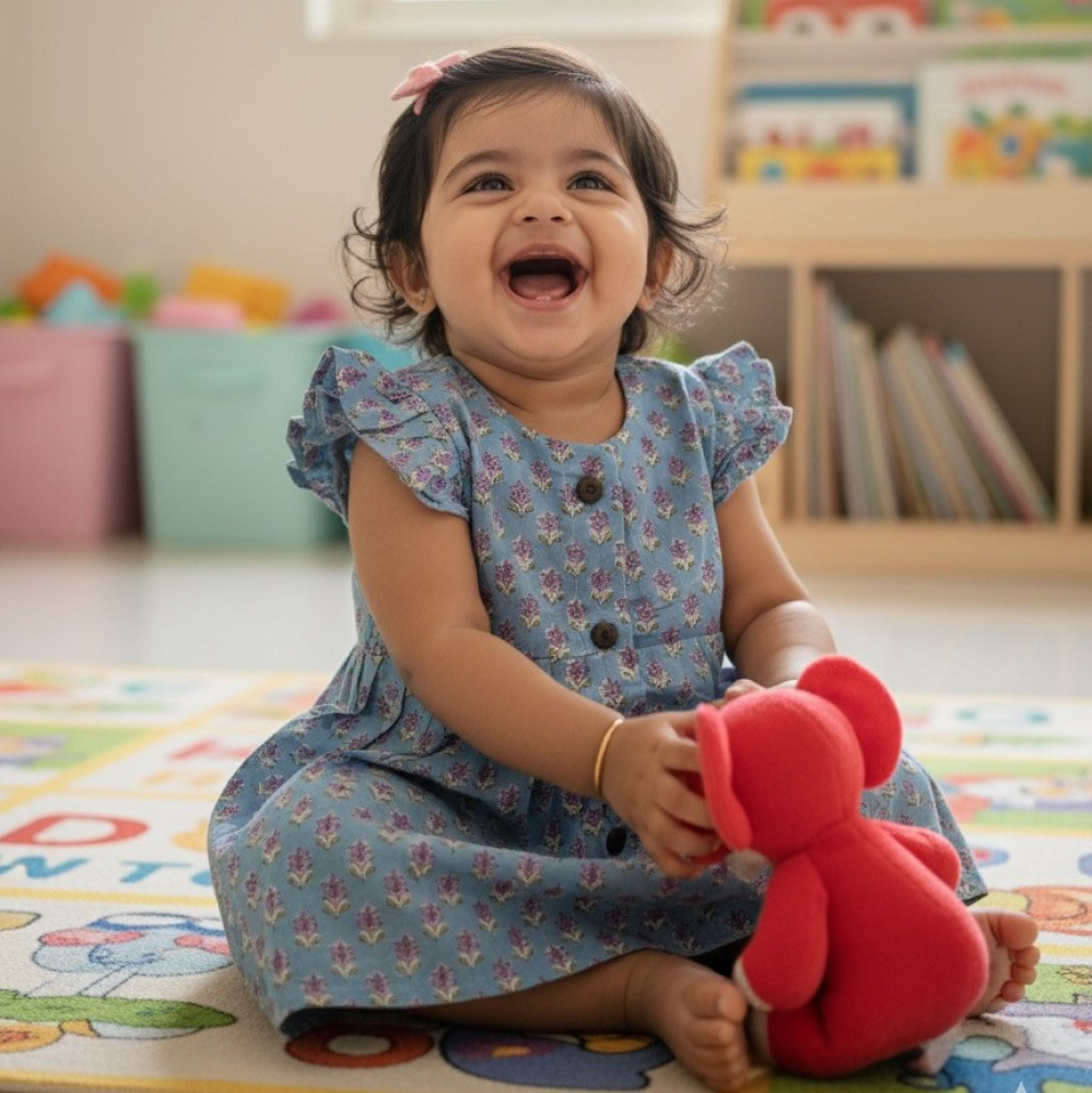 Image of Blue Purple Floral Dress