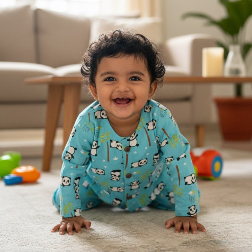 Aqua Panda Print Set