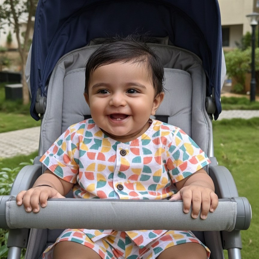 Pastel Abstract Cotton Suit