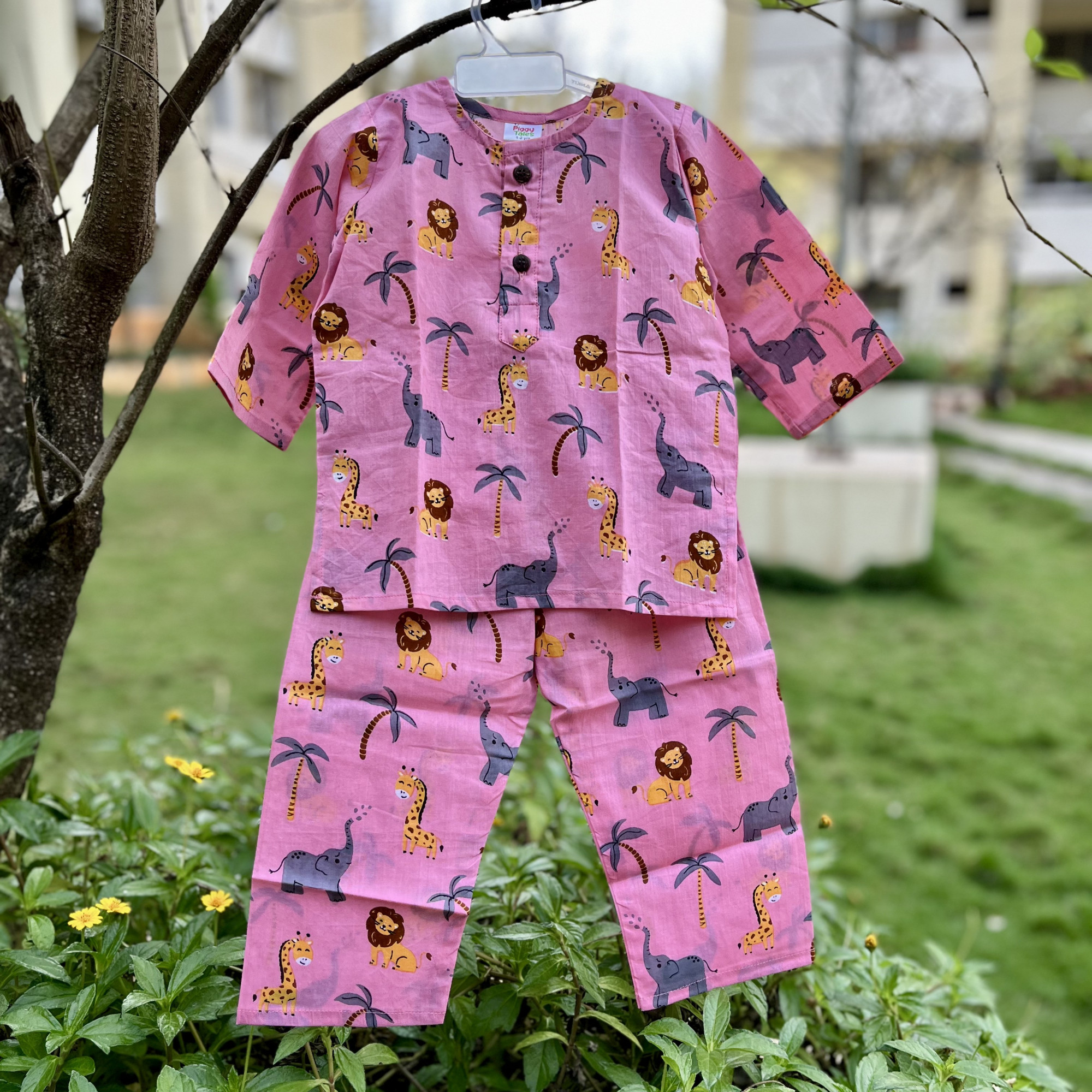 Carnation Pink Jungle Print  Night Dress