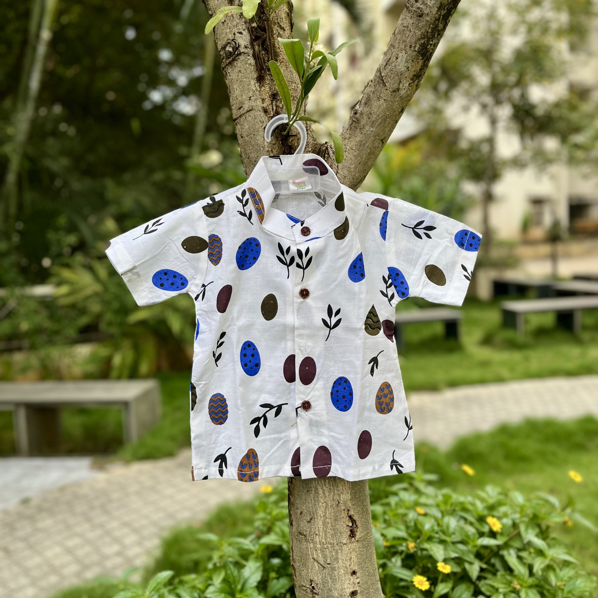 White and Playful Dot Print Shirt