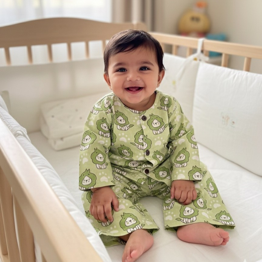 Pale Olive Green Lion Print Set