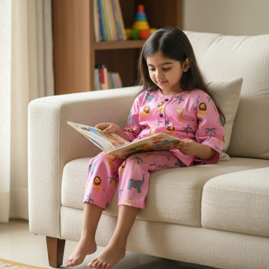 Carnation Pink Jungle Print  Night Dress