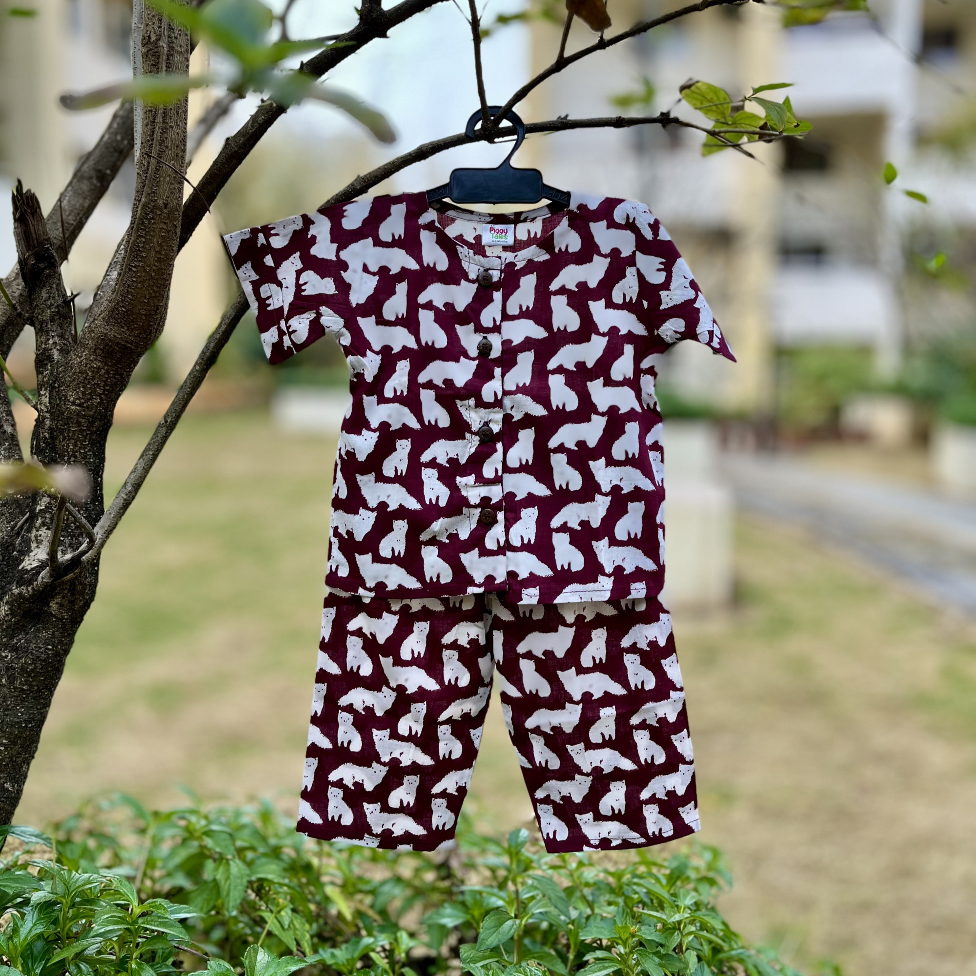 Maroon Arctic Print Set