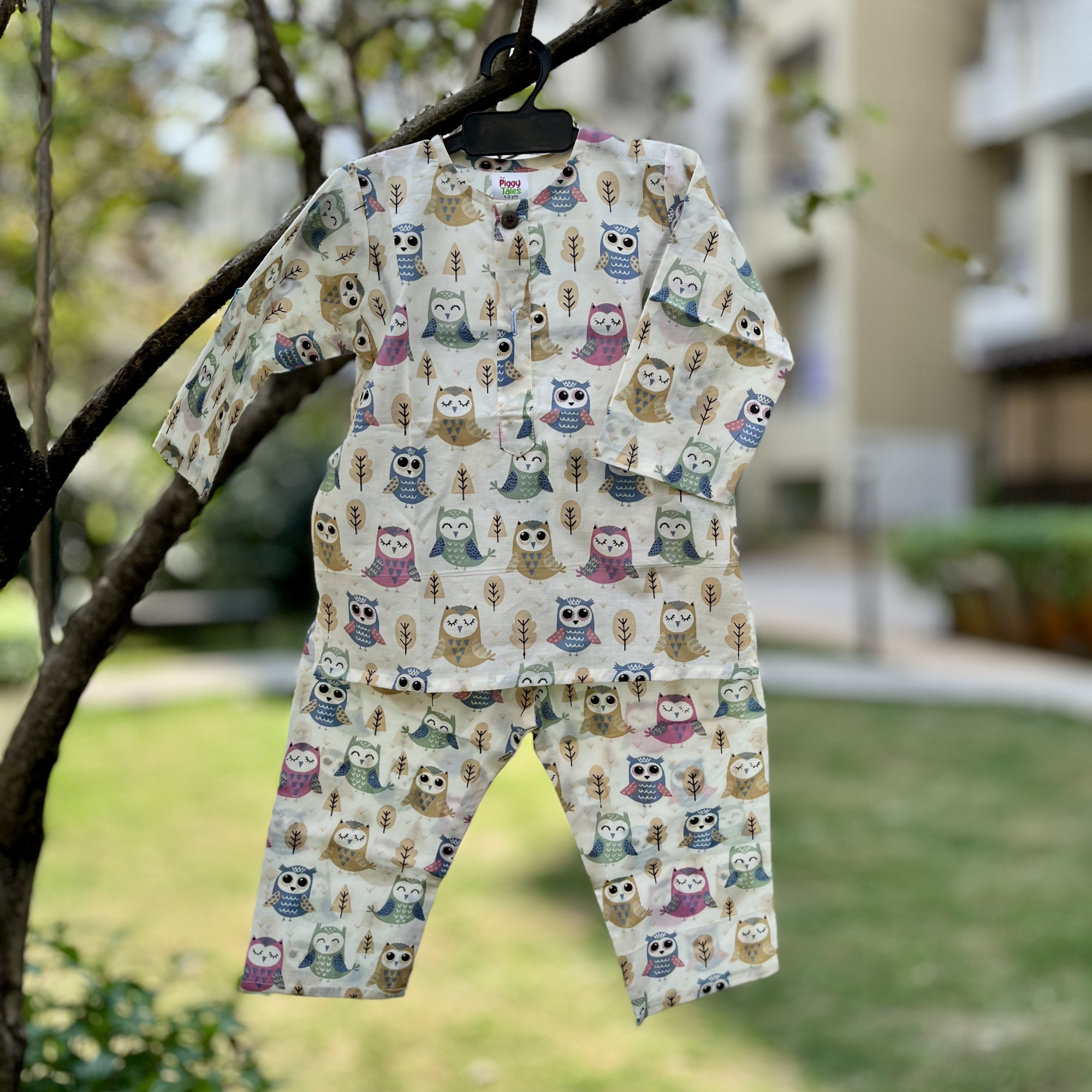 Autumn Owl Print Night Dress