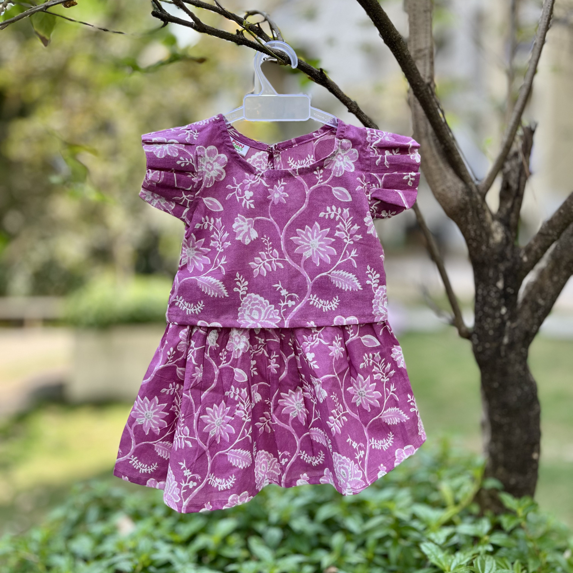 Light Purple Floral Skirt and Top