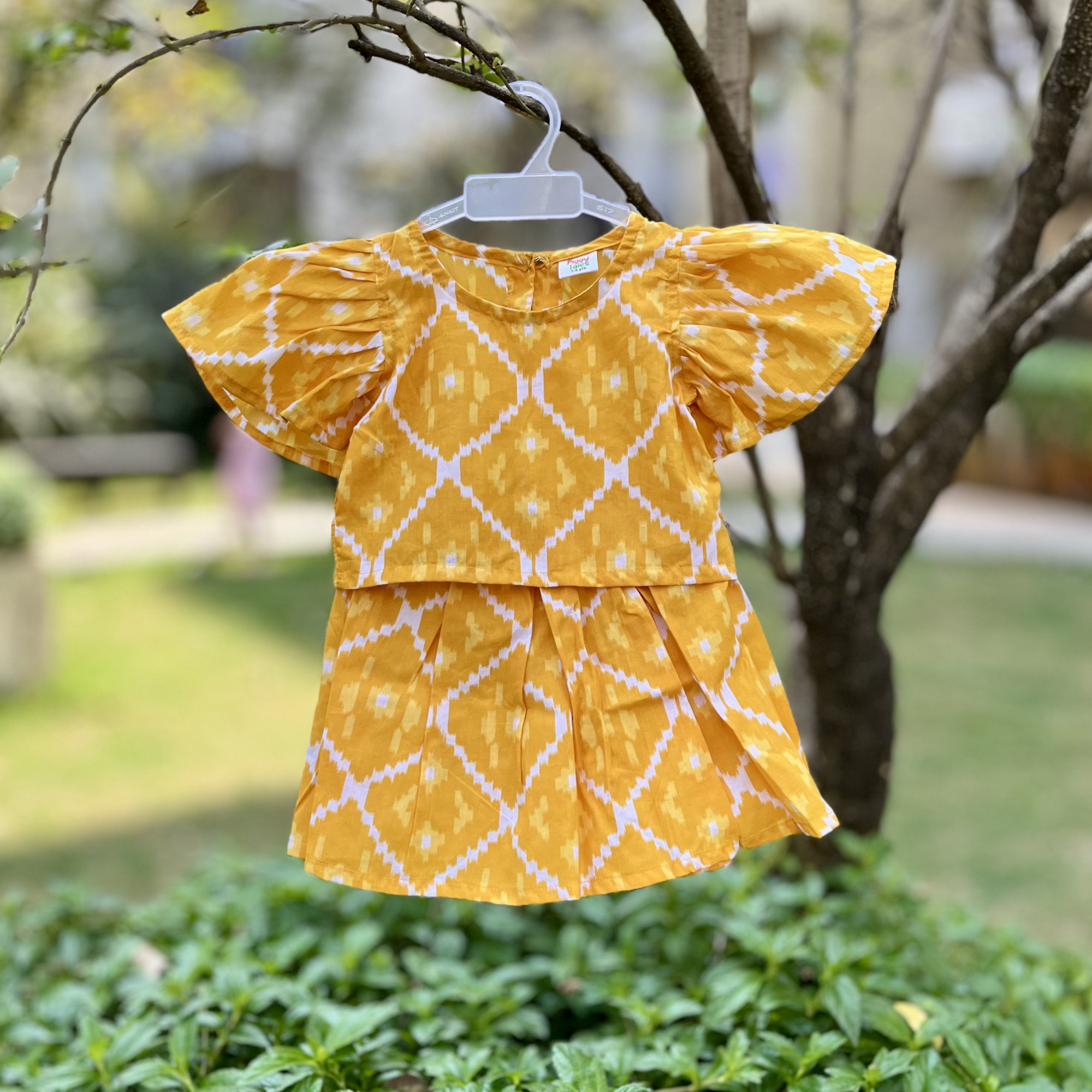 Mustard Ikat Skirt and Top