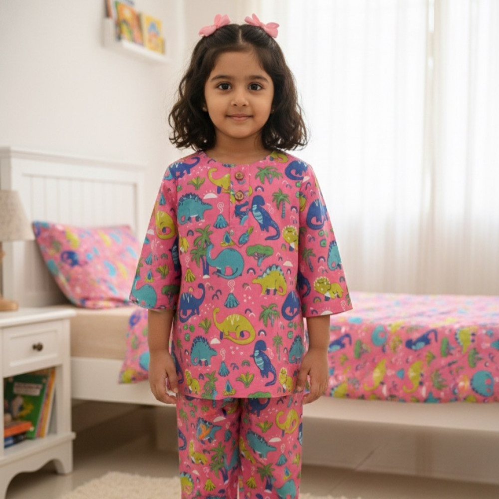 Image of Pink Dino Print Night Dress