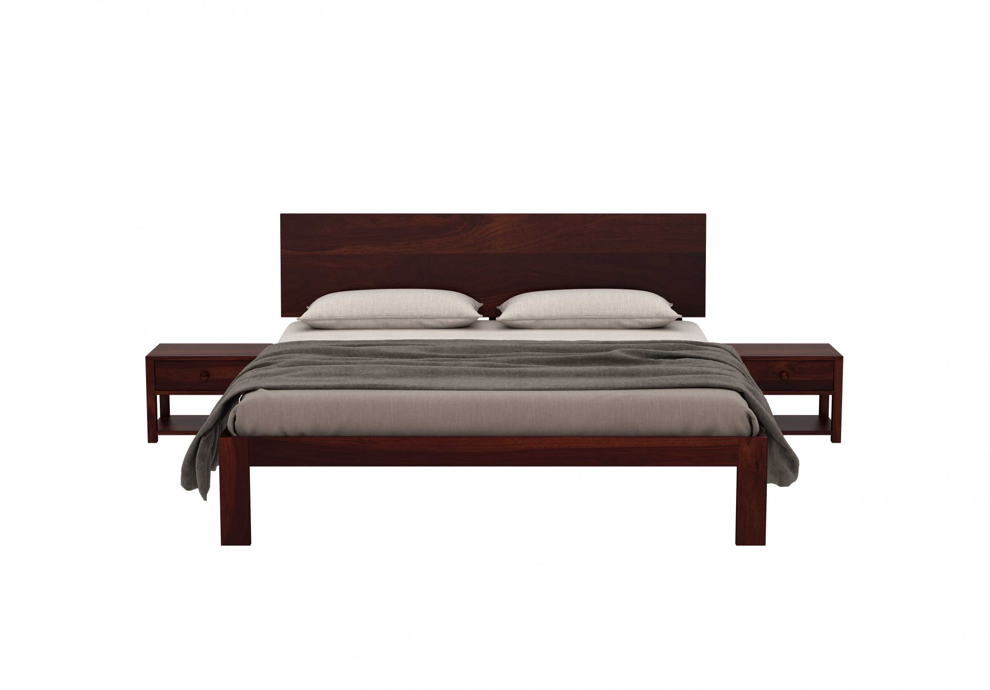 Samos Sheesham Wood Bed With Box Storage