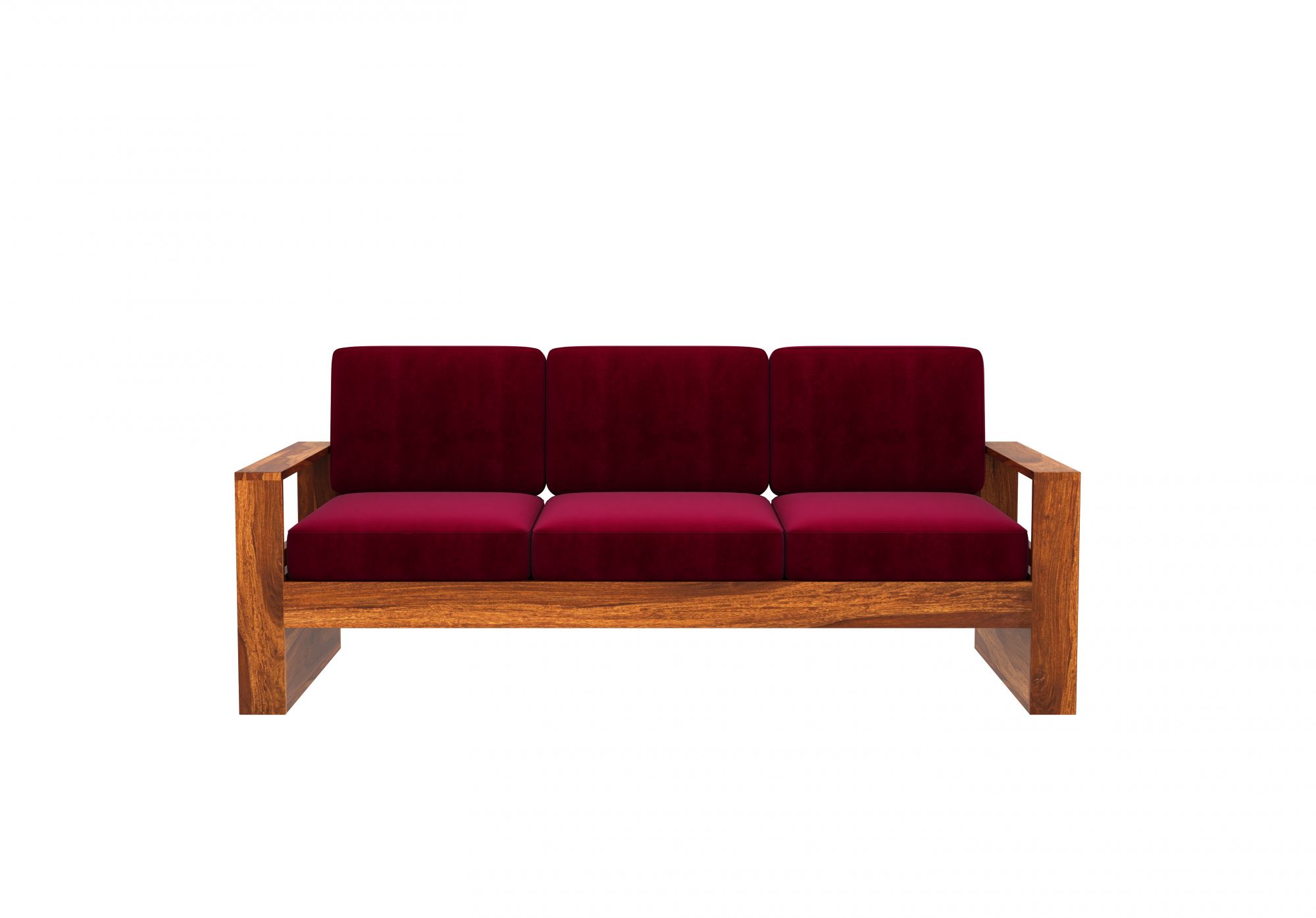 Picton Burgandy Wooden Sofa Set 5 Seater
