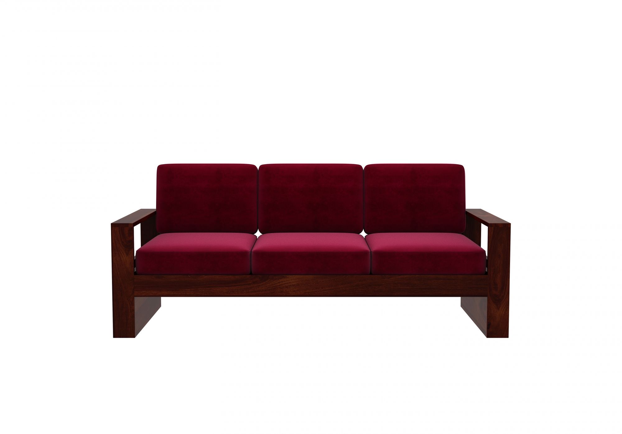 Picton Burgandy Wooden Sofa Set 5 Seater