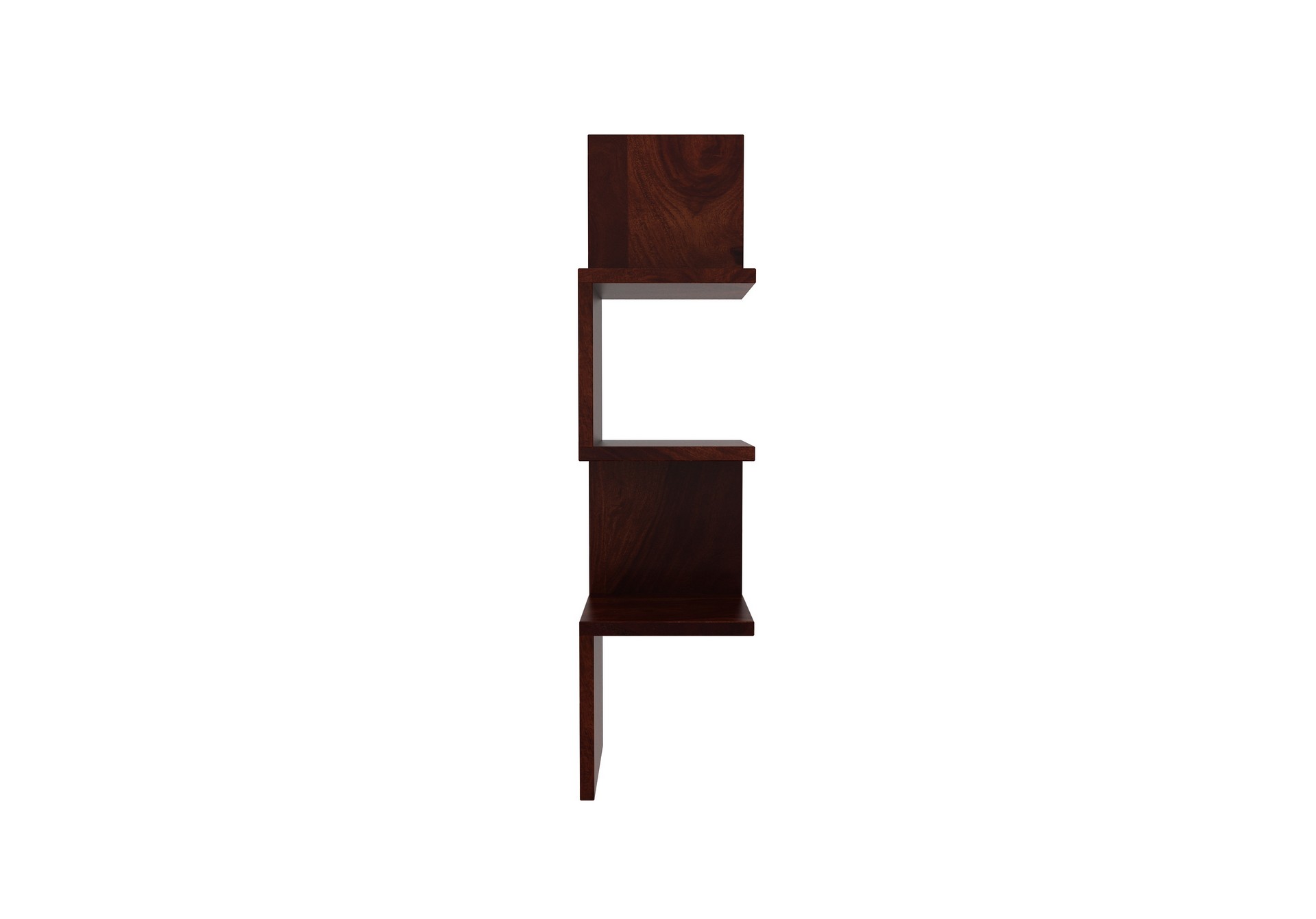 Zigzag Sheesham Wood Wall Shelves Teak finish