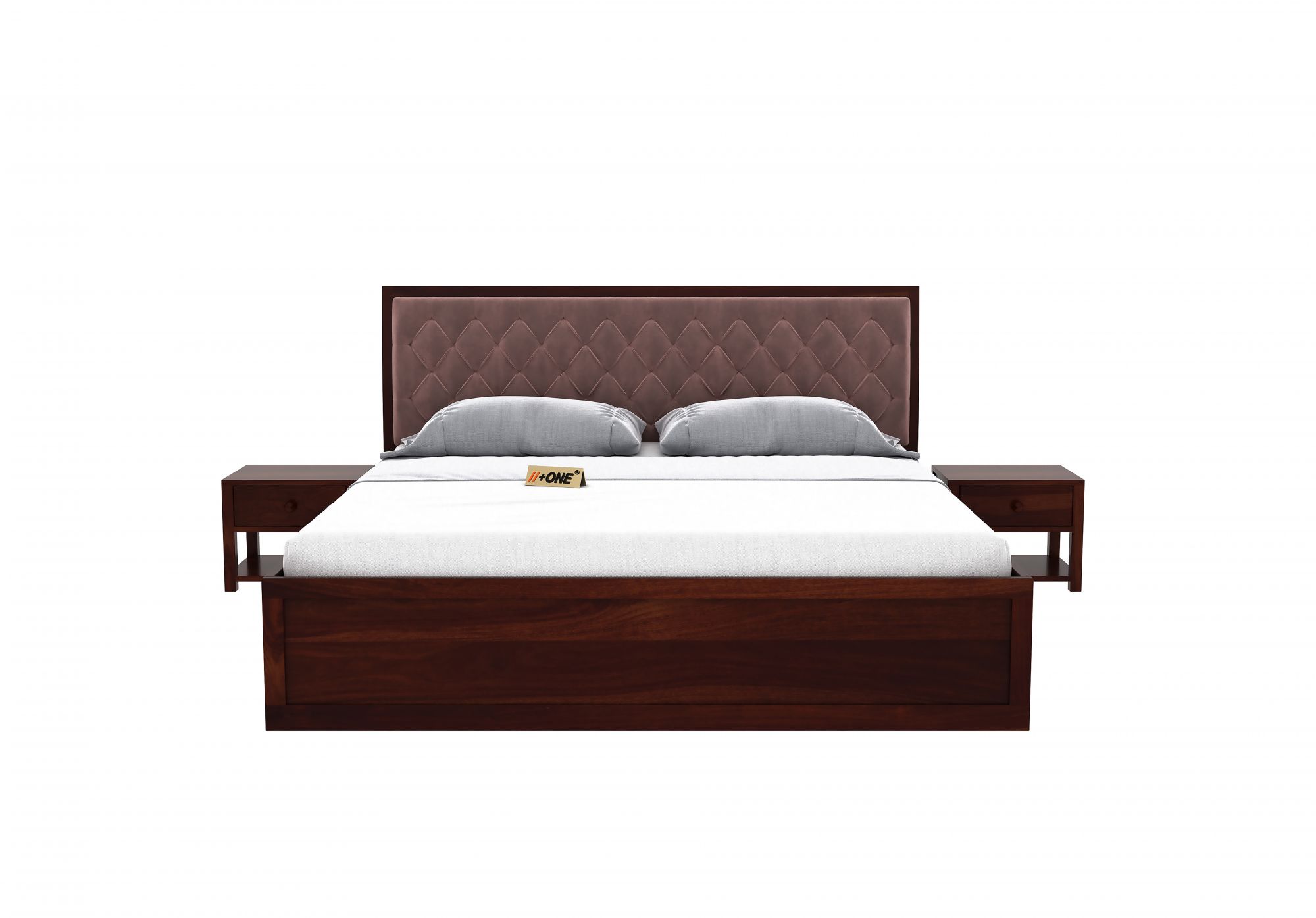 Aria Cushioned Rose Dust Bed With Hydraulic Storage