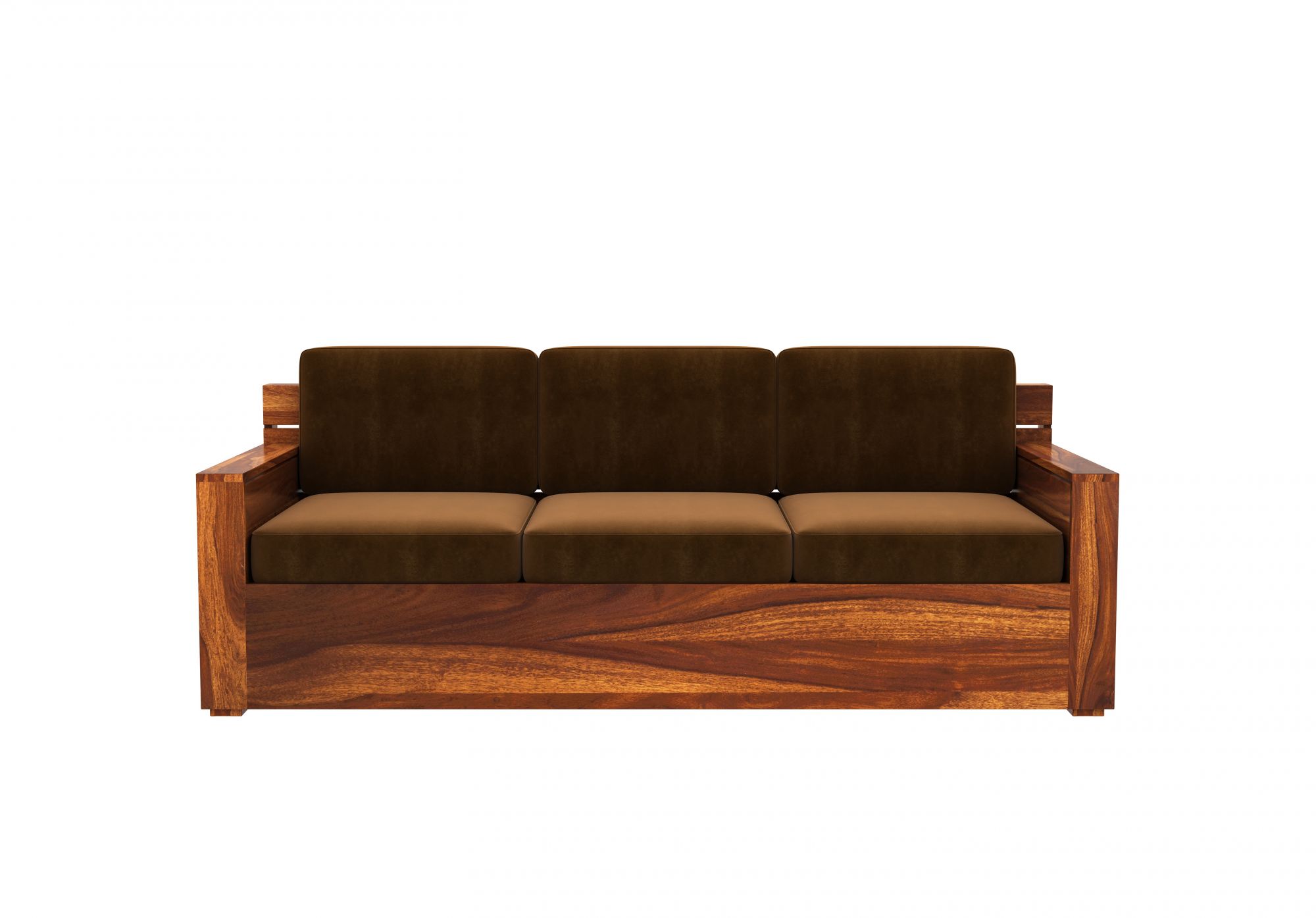 Nelson Brown 5 Seater Wooden Sofa Set