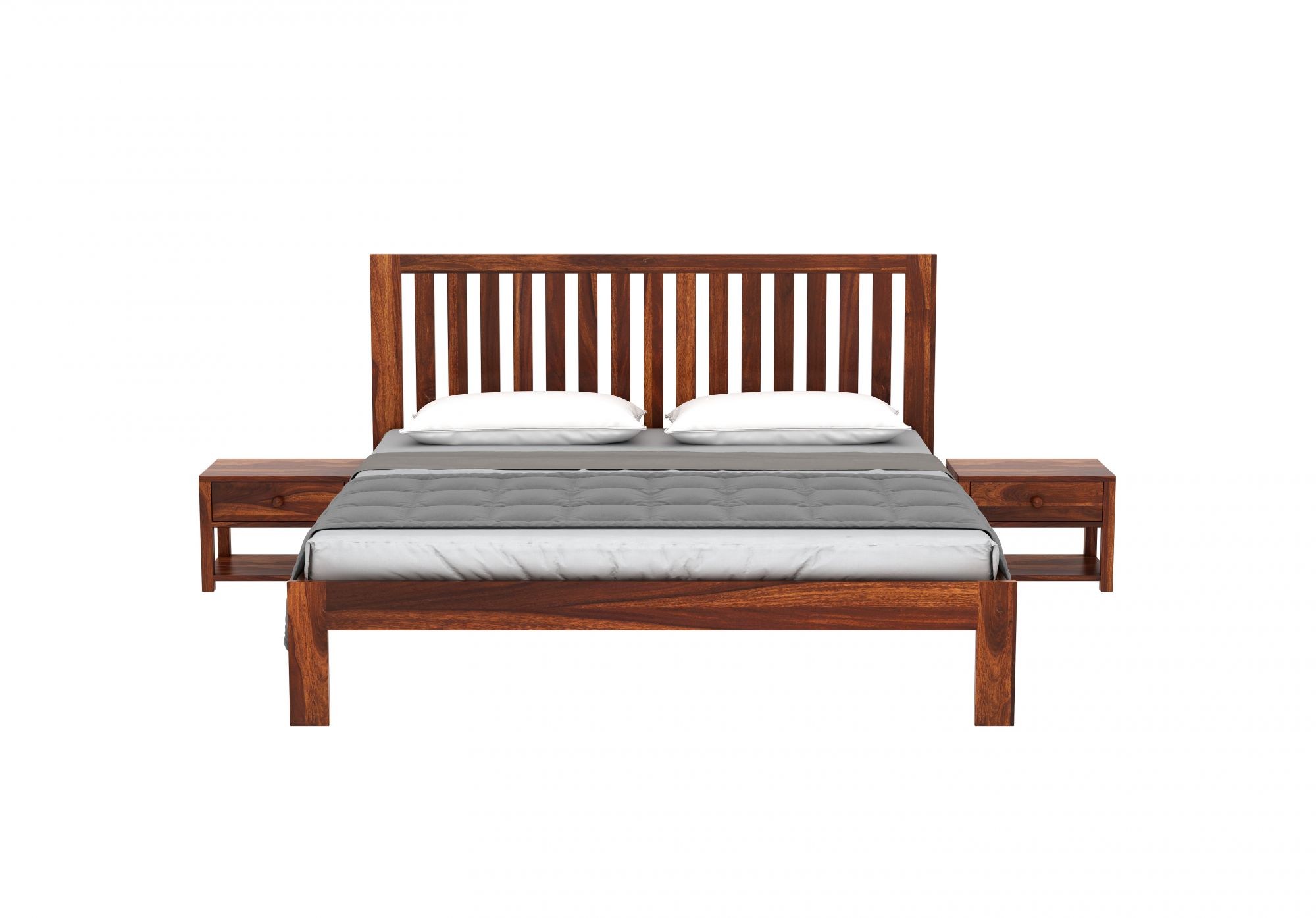 Caviar Sheesham Wood Bed Without Storage