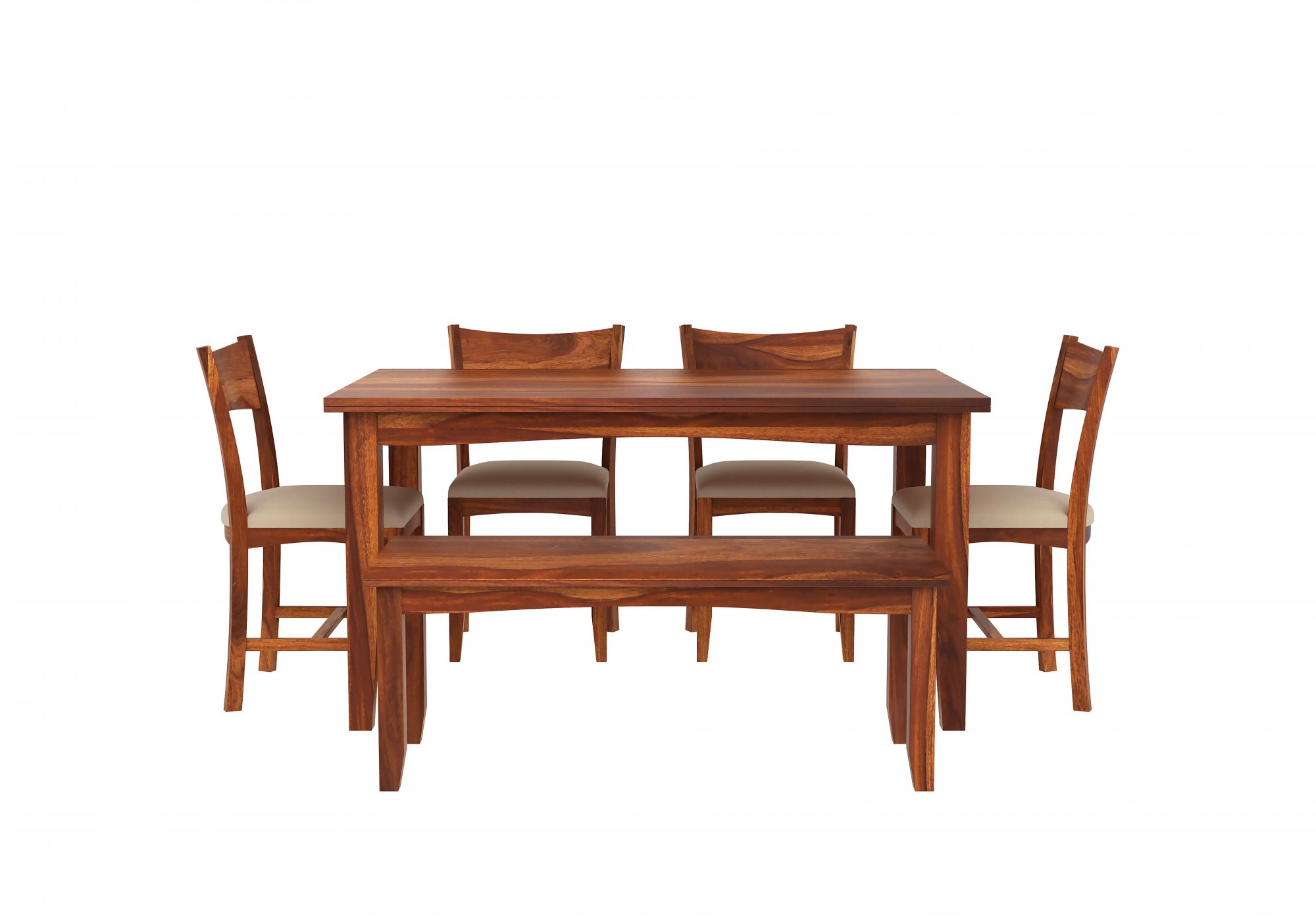Chang Sheesham Wood Dining Table 6 Seater