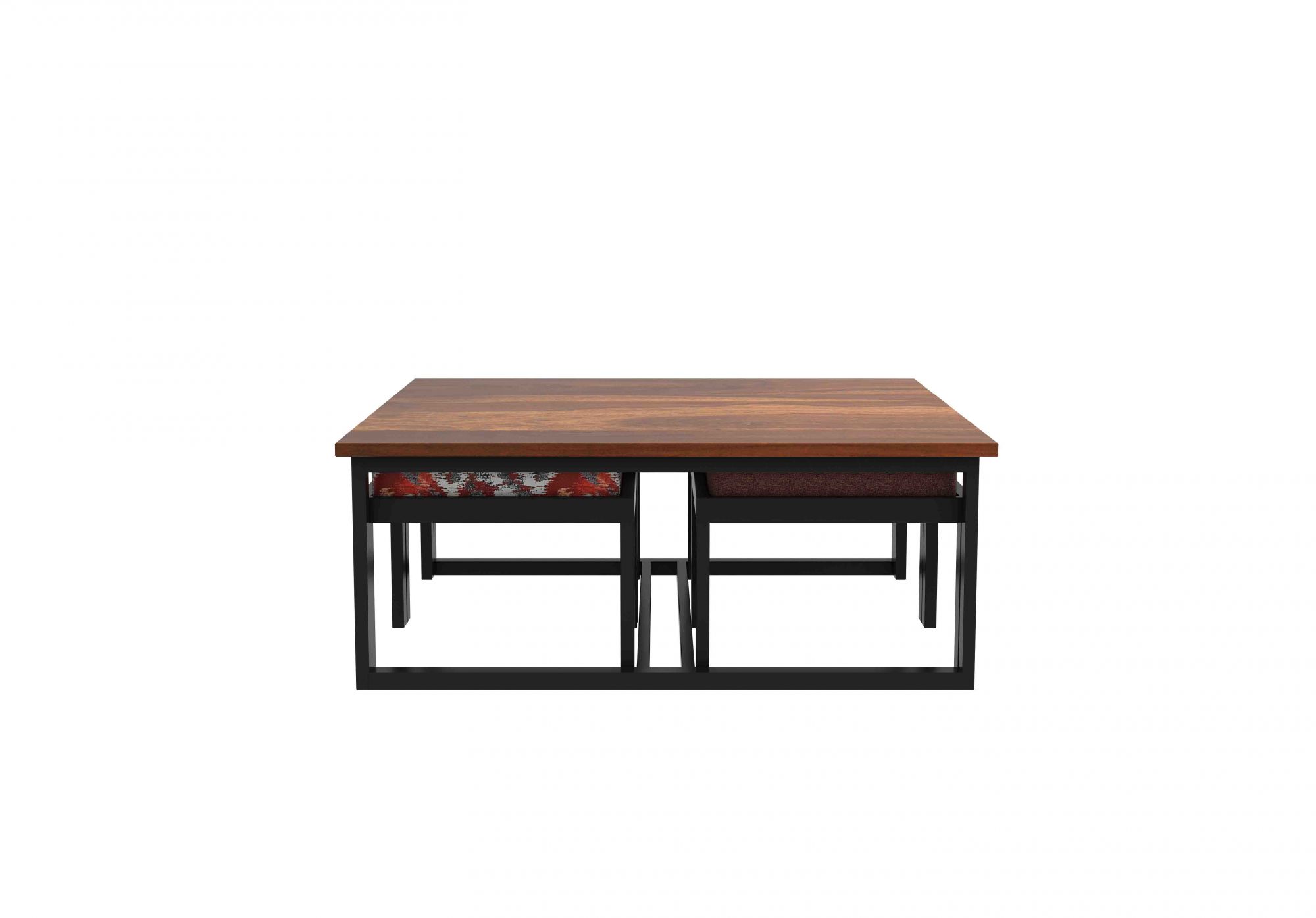 Falon 4 Stool Coffee Table-Brown - Teak