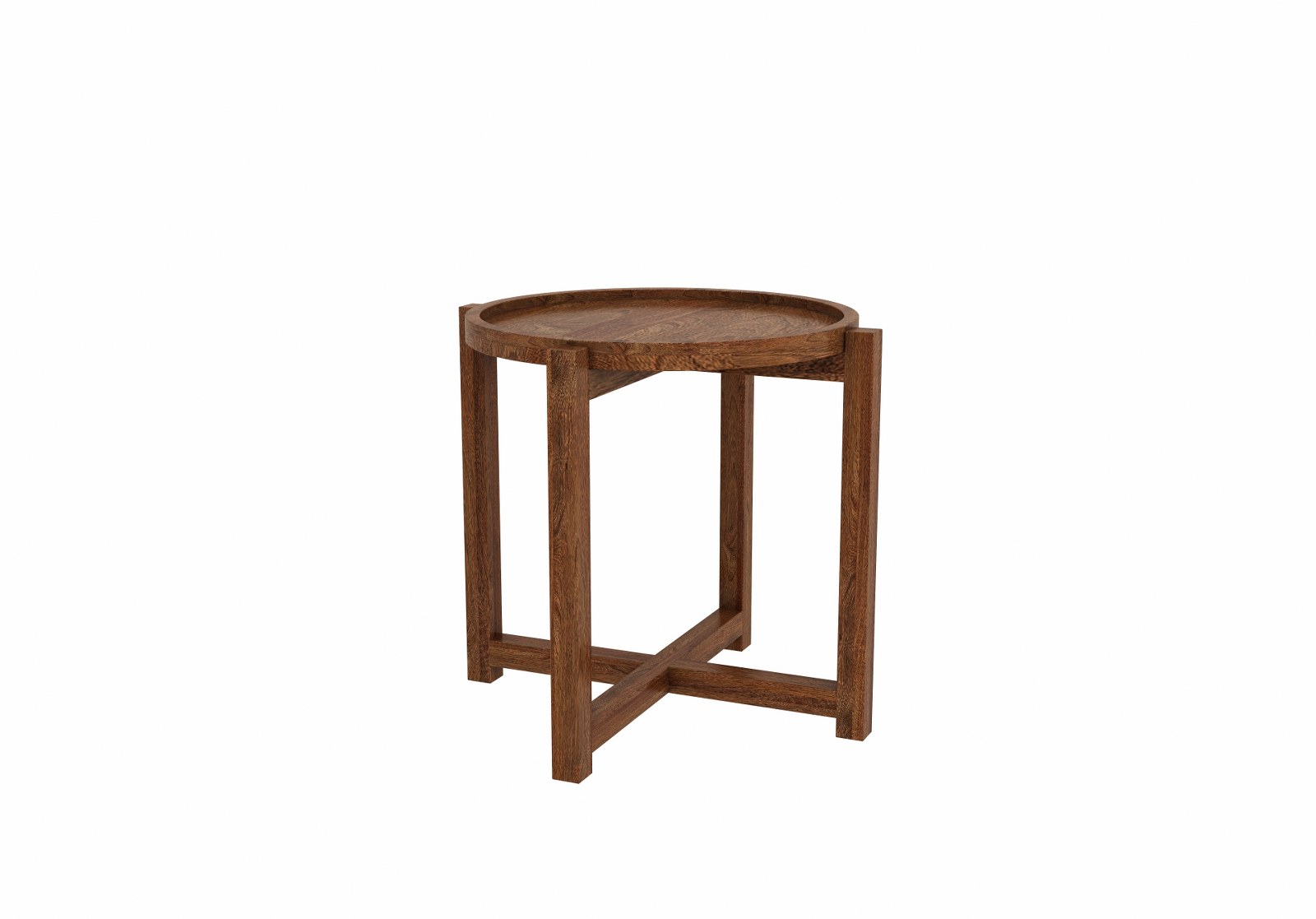 Tray Wooden Center Table Walnut Finish