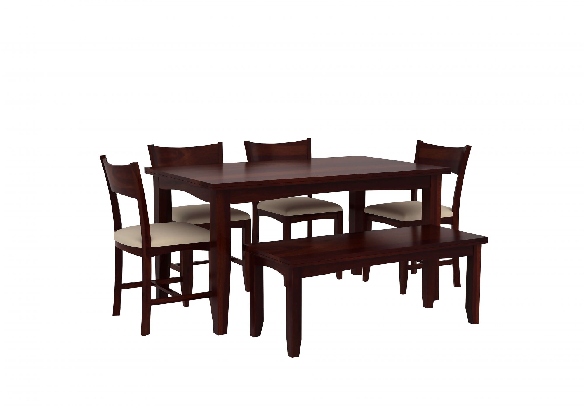 Chang Sheesham Wood Dining Table 6 Seater
