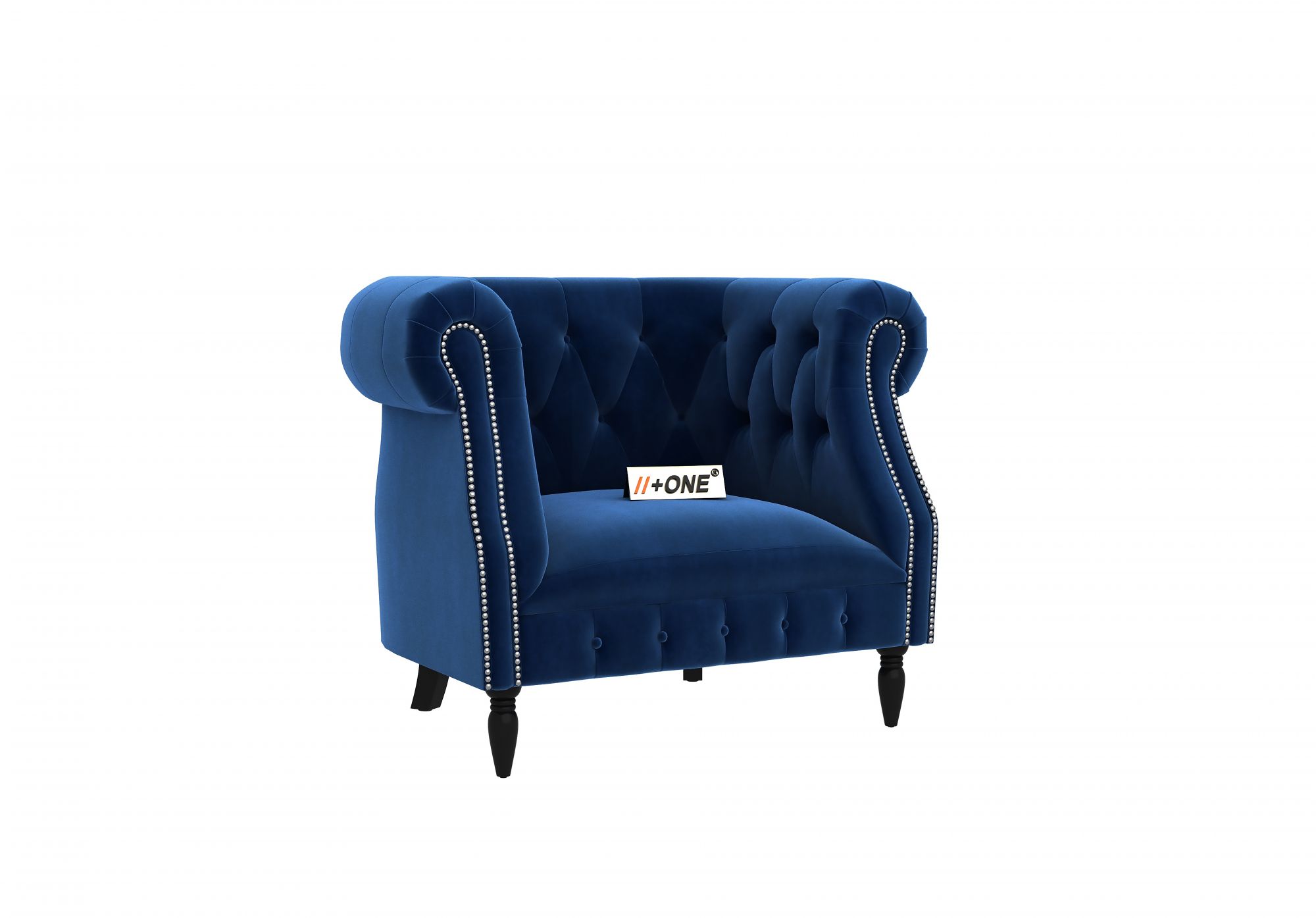 Baron Indigo Blue 1 Seater Sofa
