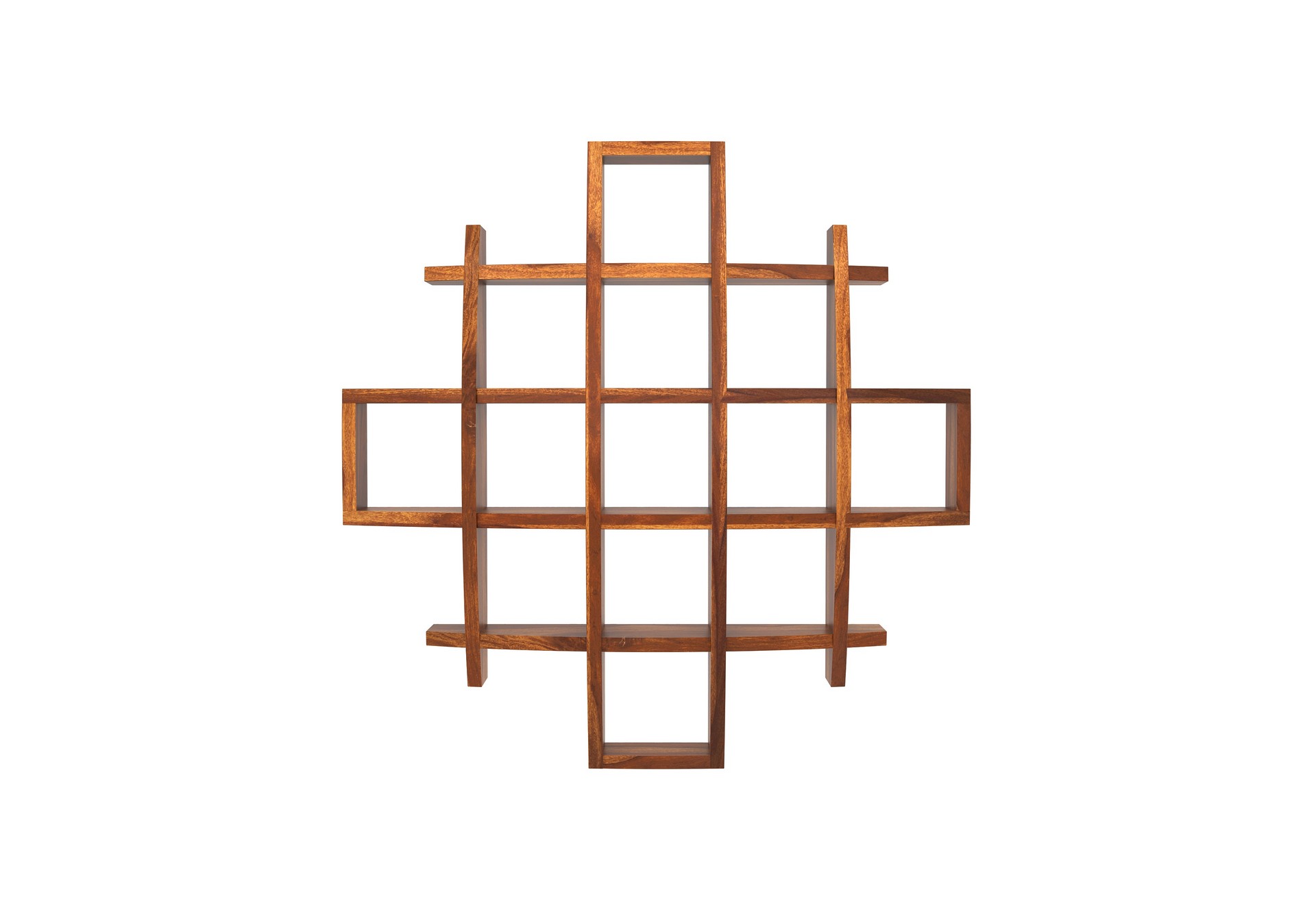 Femo Sheesham Wood Wall Shelves Teak finish