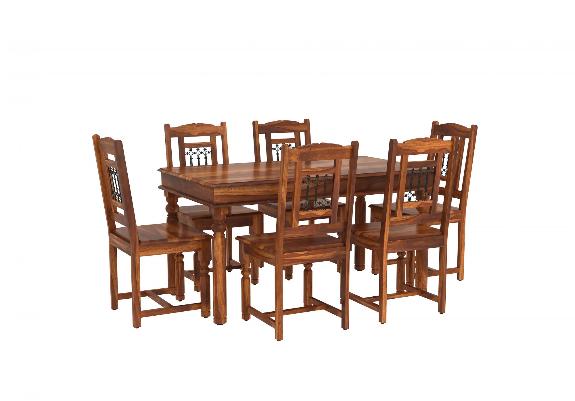 Indus Sheesham Wood Dining Table 6 Seater