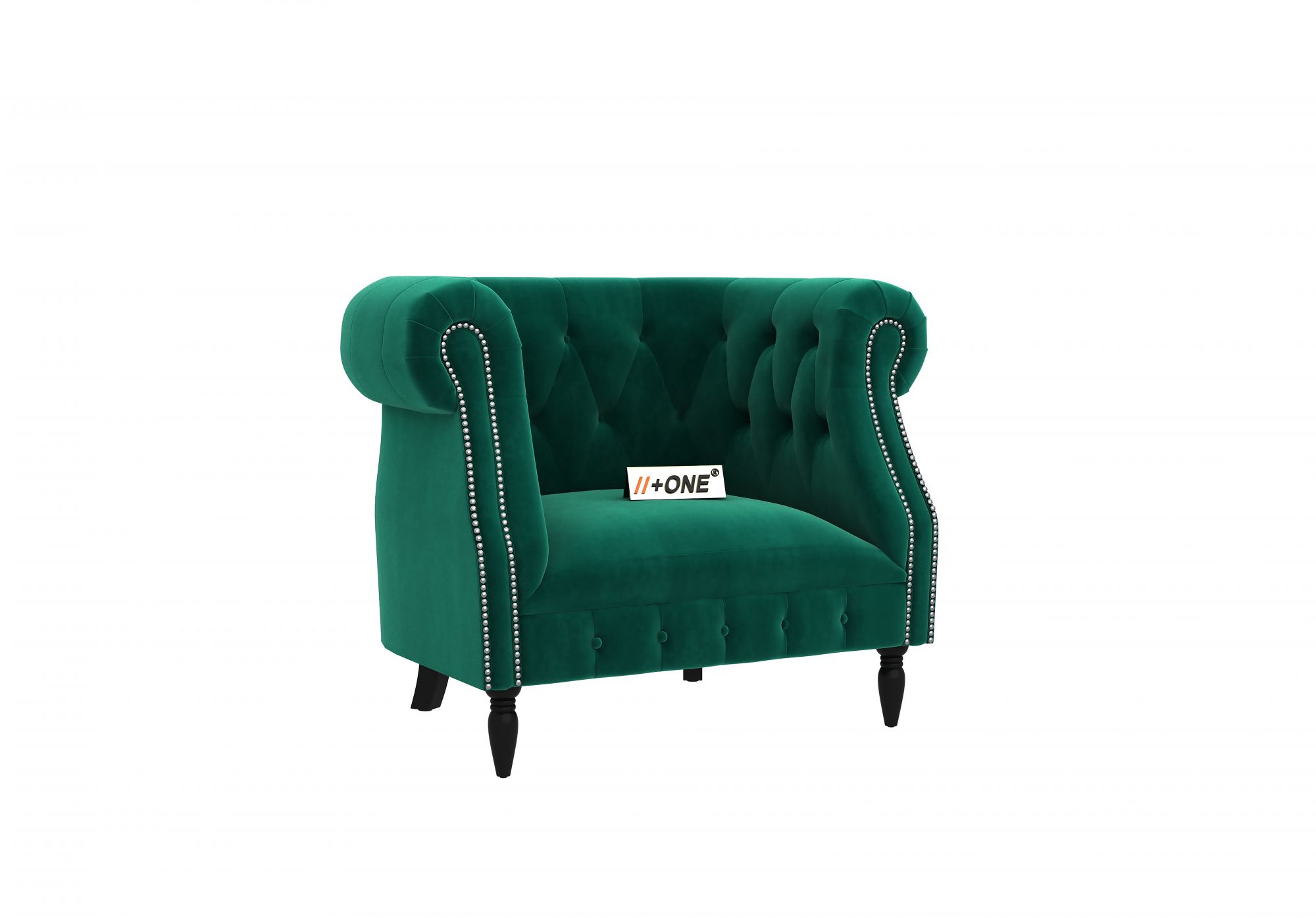 Baron Emerald Green 1 Seater Sofa
