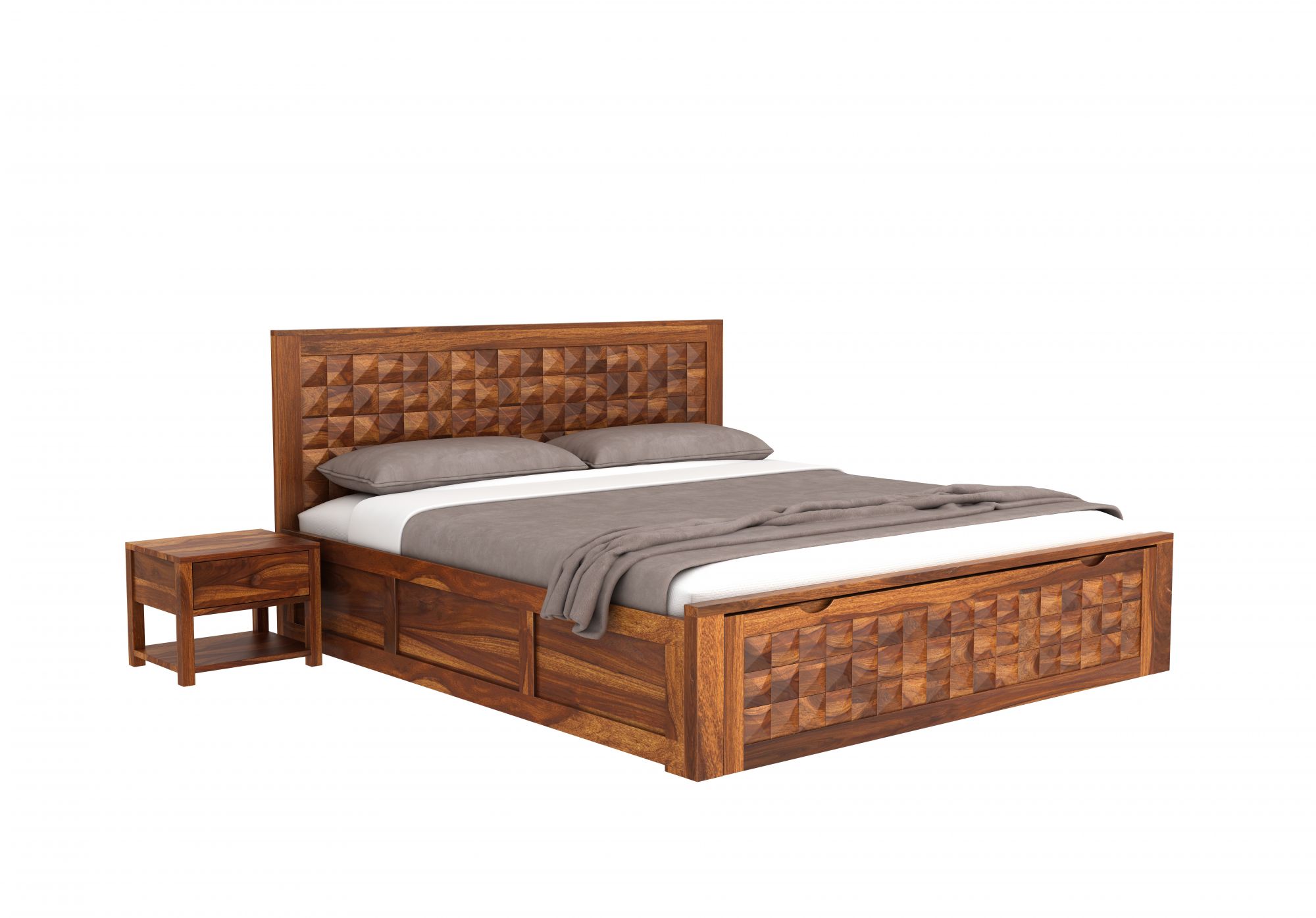 Diamond Bed HQ with Drawer and Box Storage