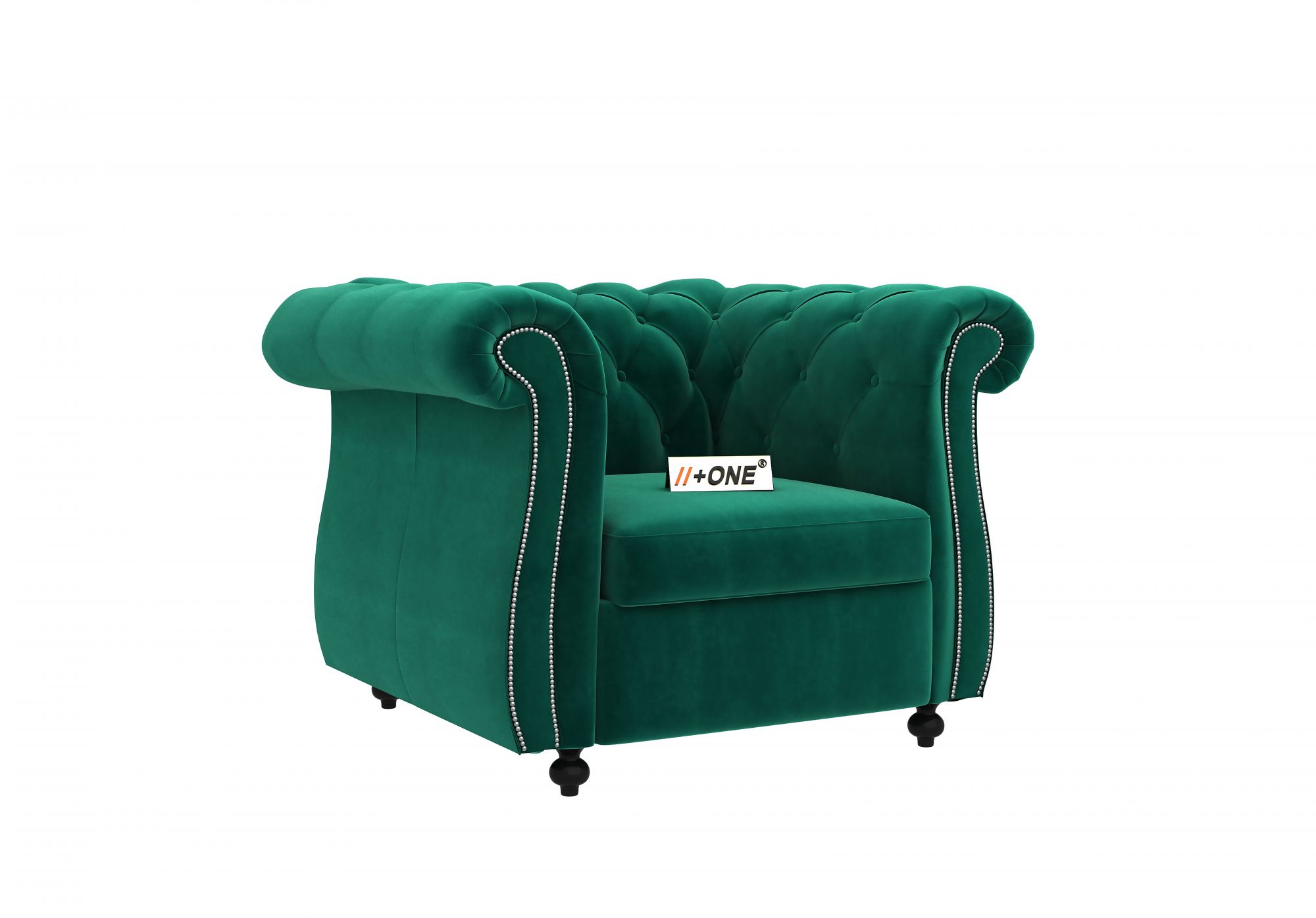 Lord Emerald Green 1 Seater Sofa